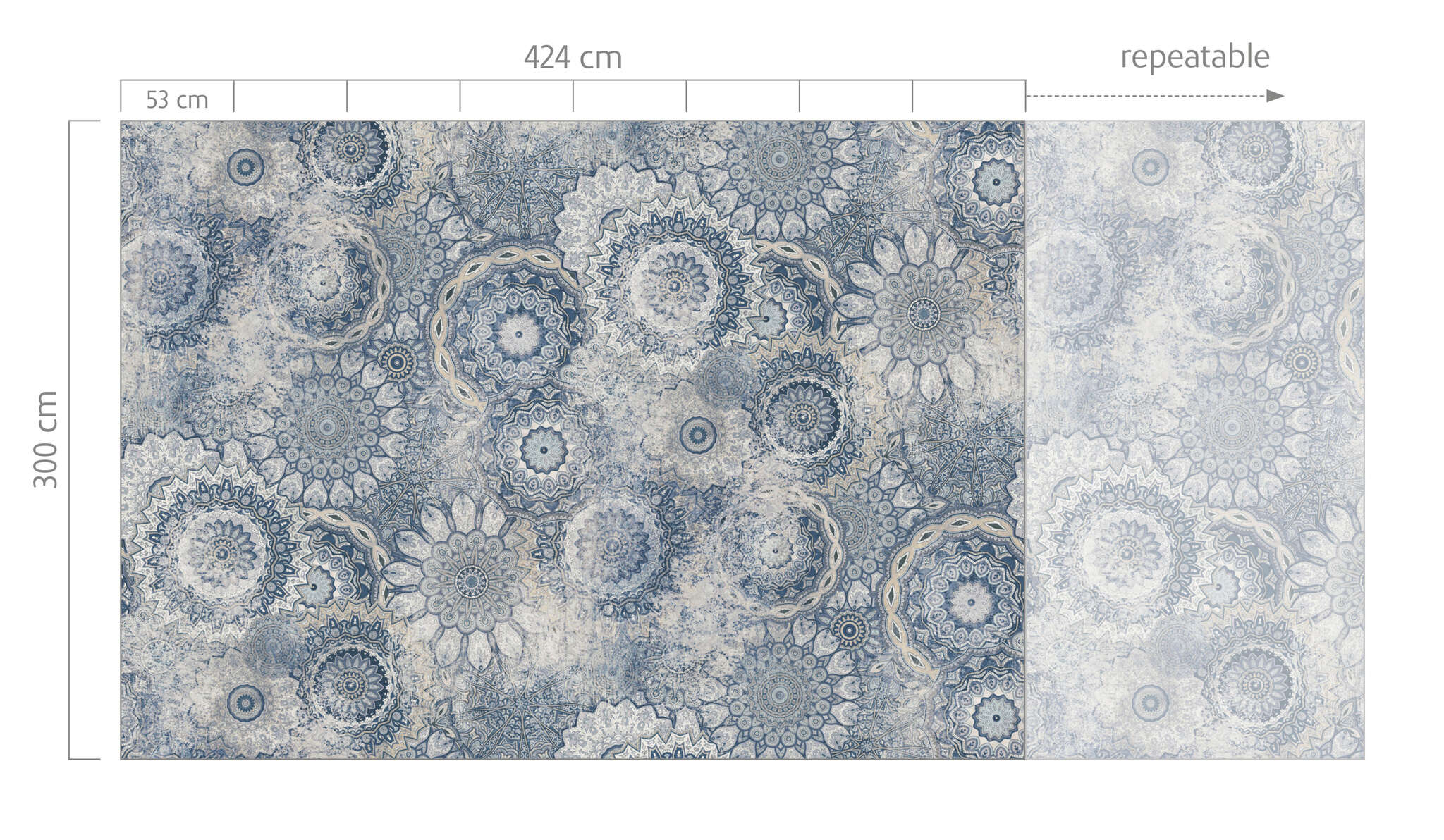 10-363036 Bildauschnitt 1 magicwalls Mandala Blue Wallpaper 363036