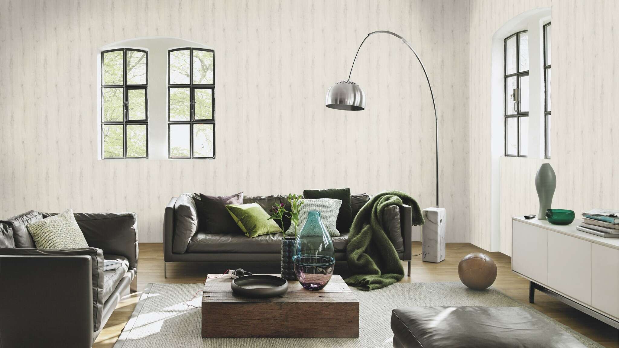 10-514407 Raumsituationen 4 Room with Wallpaper with wood look