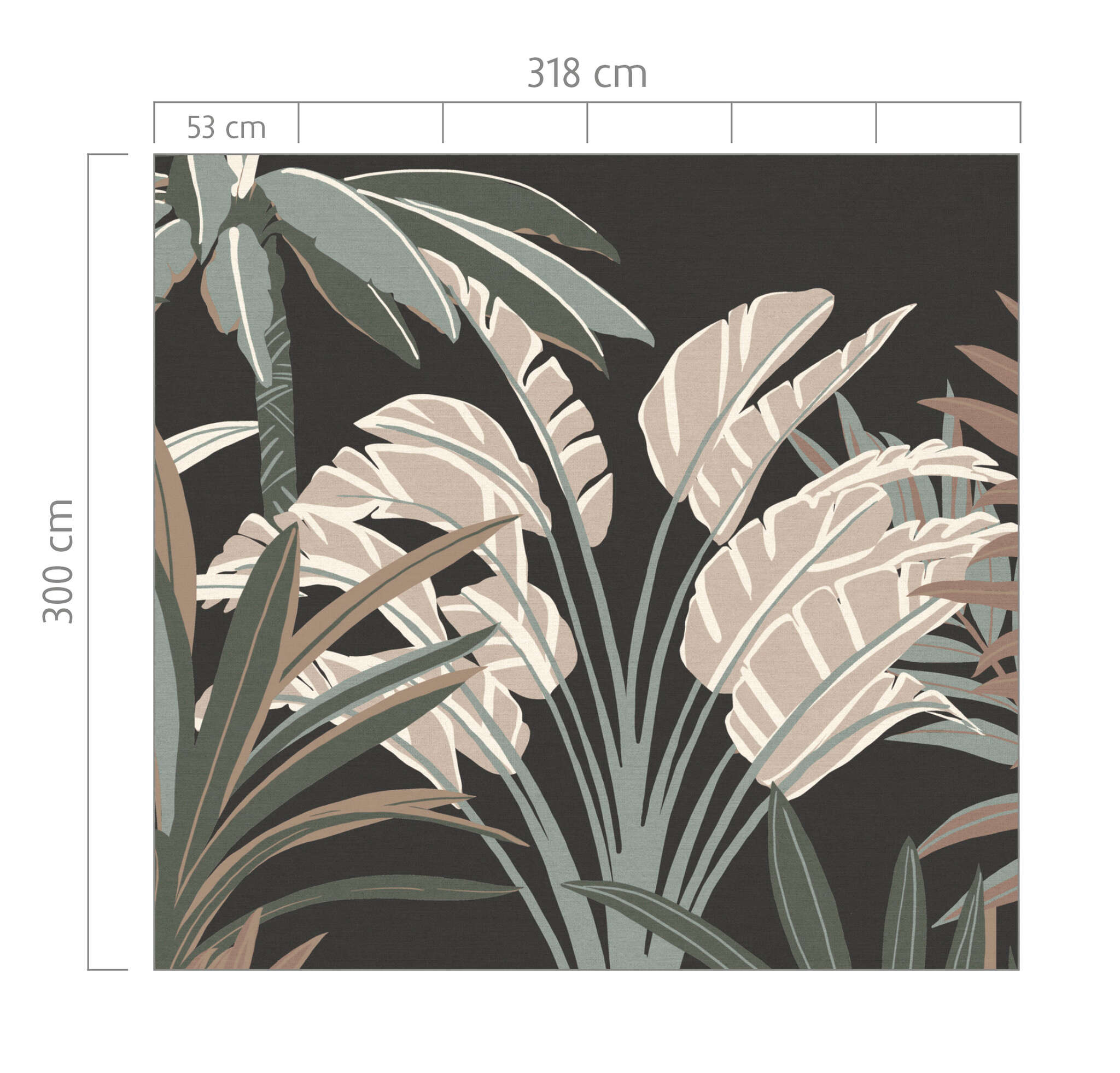 10-366778 Bildauschnitt 1 SCHÖNER WOHNEN collection mural JUNGLE black photo wallpaper 366778