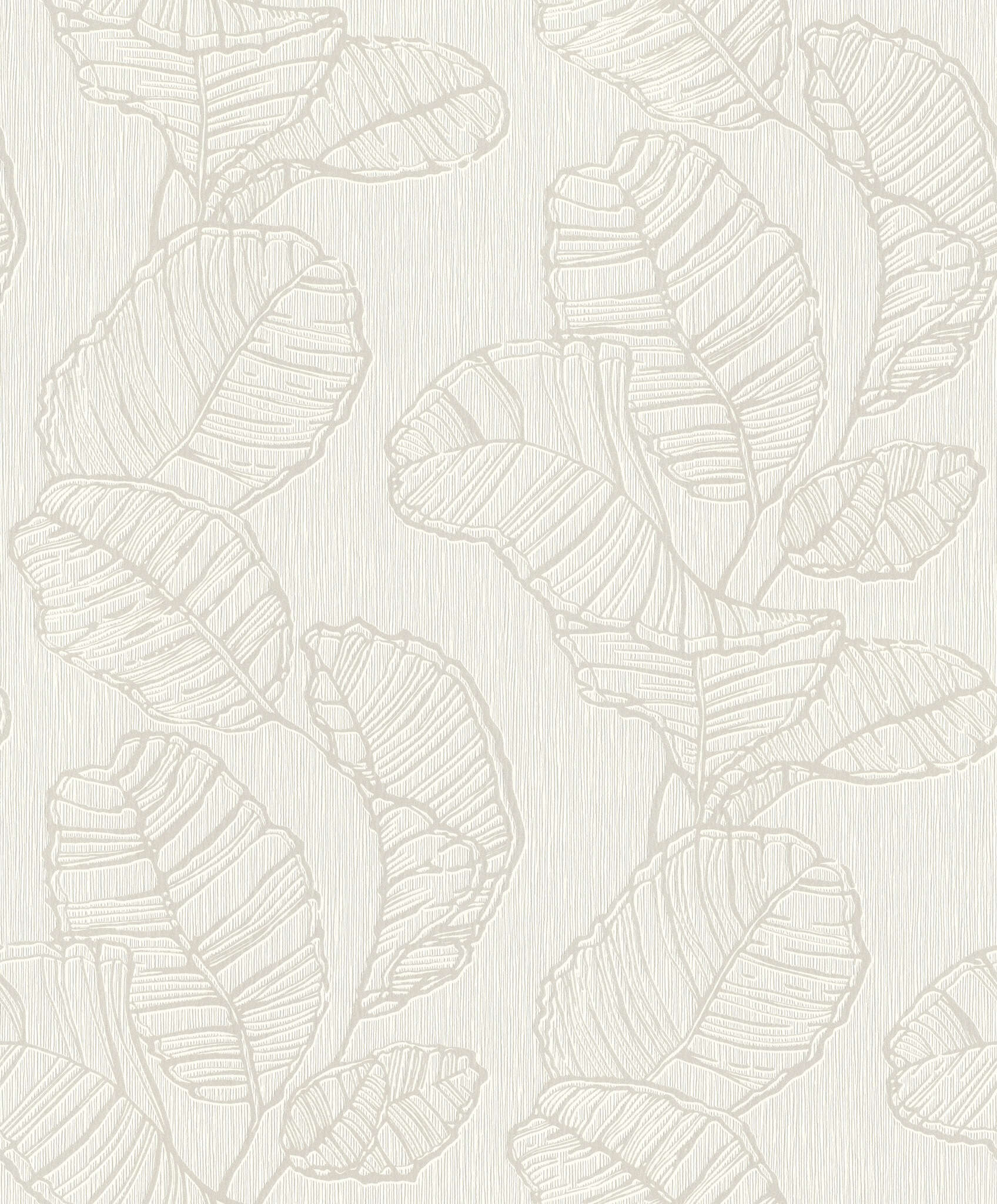 10-822601 Artikelscan 1 White background with sophisticated vertical texture and leaf motifs in shiny mother-of-pearl