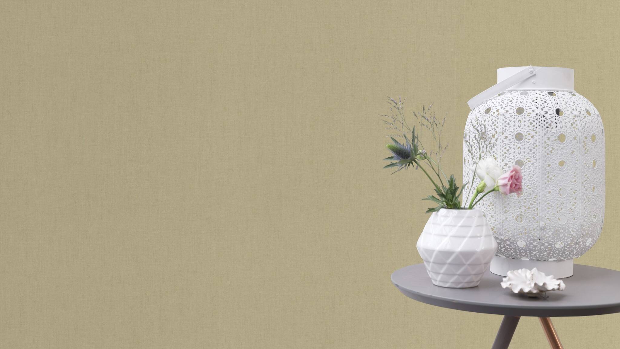 10-484687 Raumsituationen 2 Plain non-woven wallpaper in green Florentine IV 484687