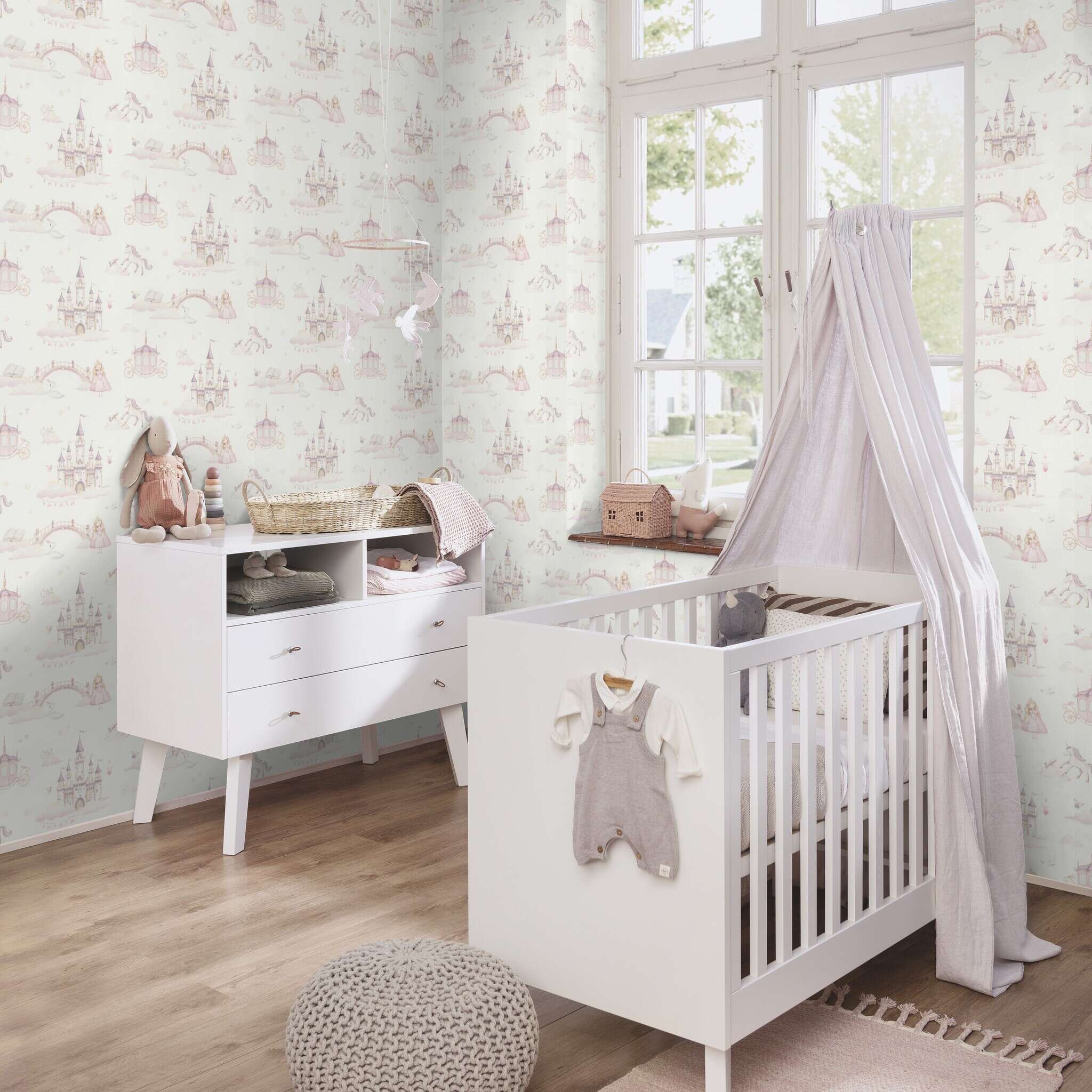 10-302721 Raumsituationen 4 Vliestapete in Pink Kids World II 302721