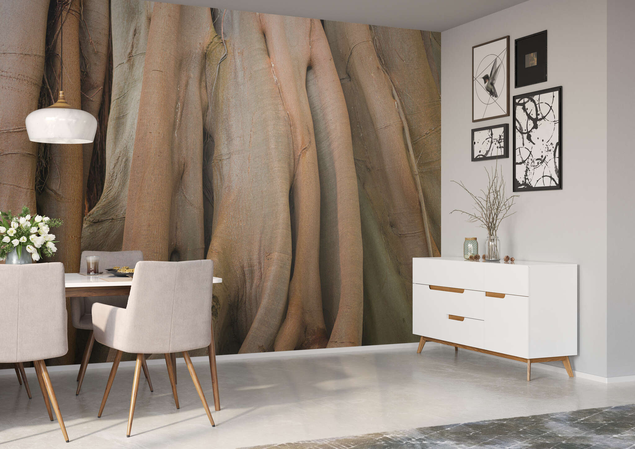 Esszimmer mit 363791 - Fototapete - Sagenhaft große Baumwurzeln in Braun- und Grün magicwalls photo wallpaper 363791