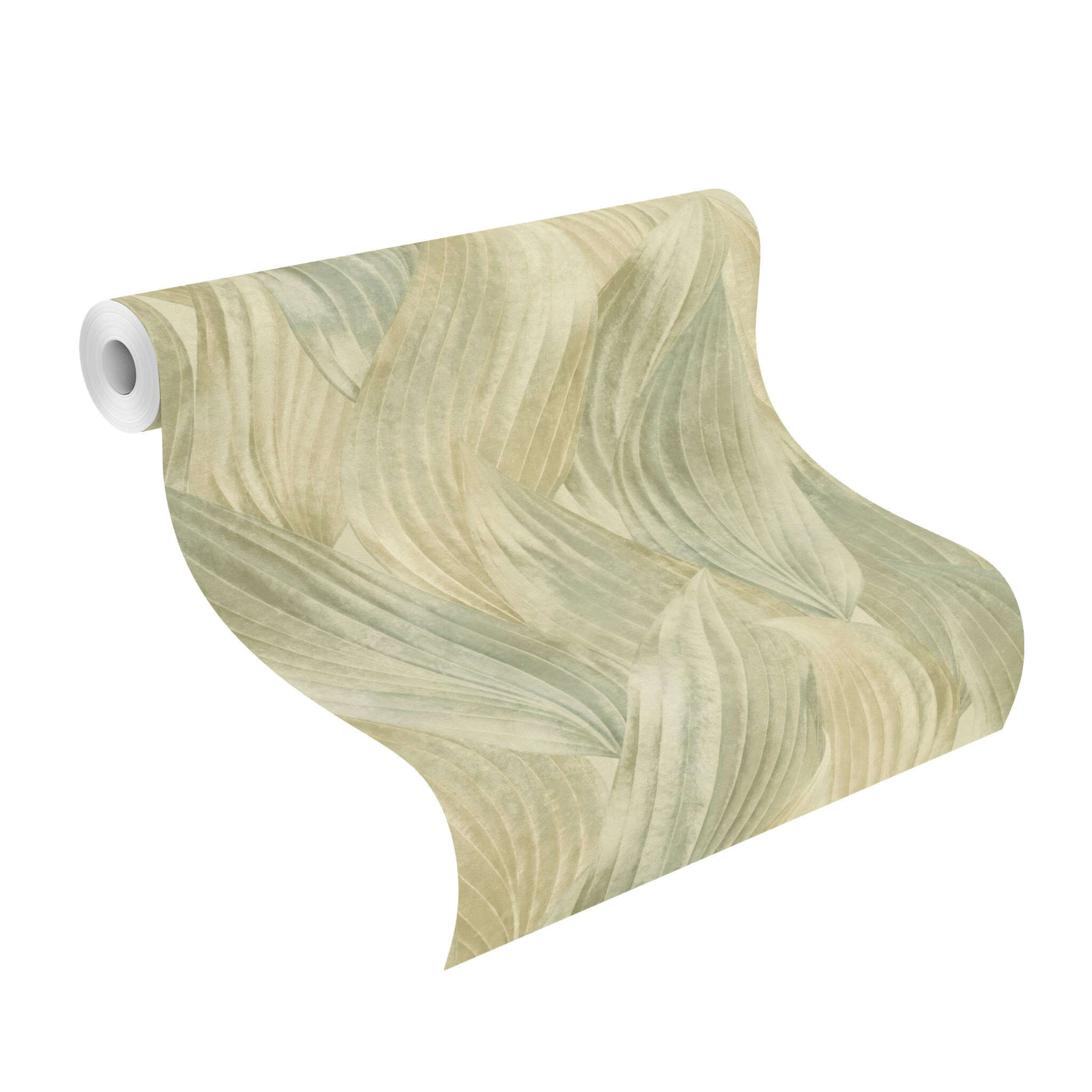 10-571547 Rolle abgerollt 1 Non-woven wallpaper in green Back To Nature 571547