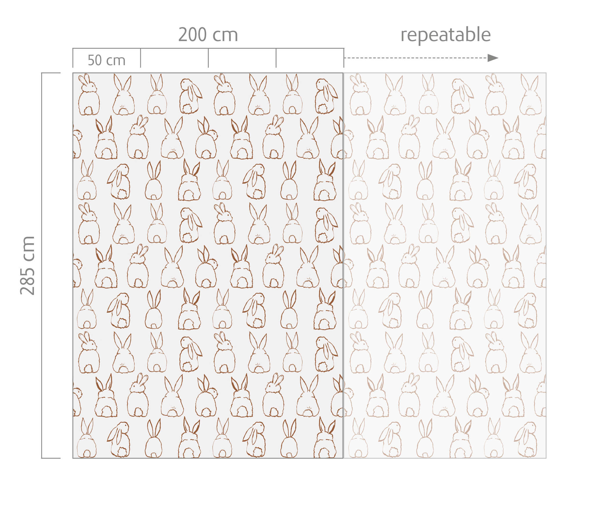 10-300096 Bildauschnitt 1 Wall mural Bunnies in Orange | Roomblush - RB306