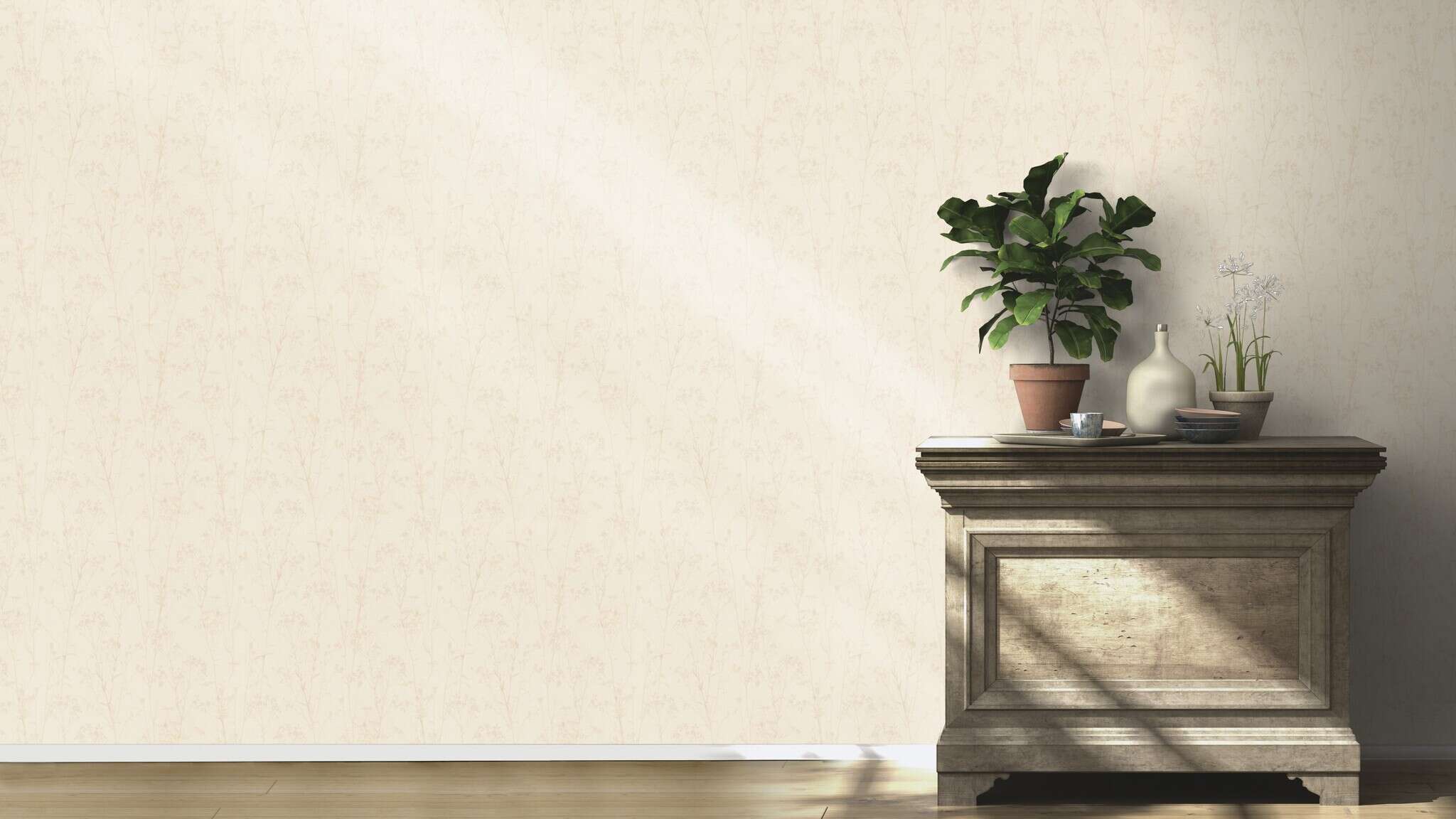 10-582130 Raumsituationen 1 Non-woven wallpaper in beige Selection vinyl/non-woven 582130