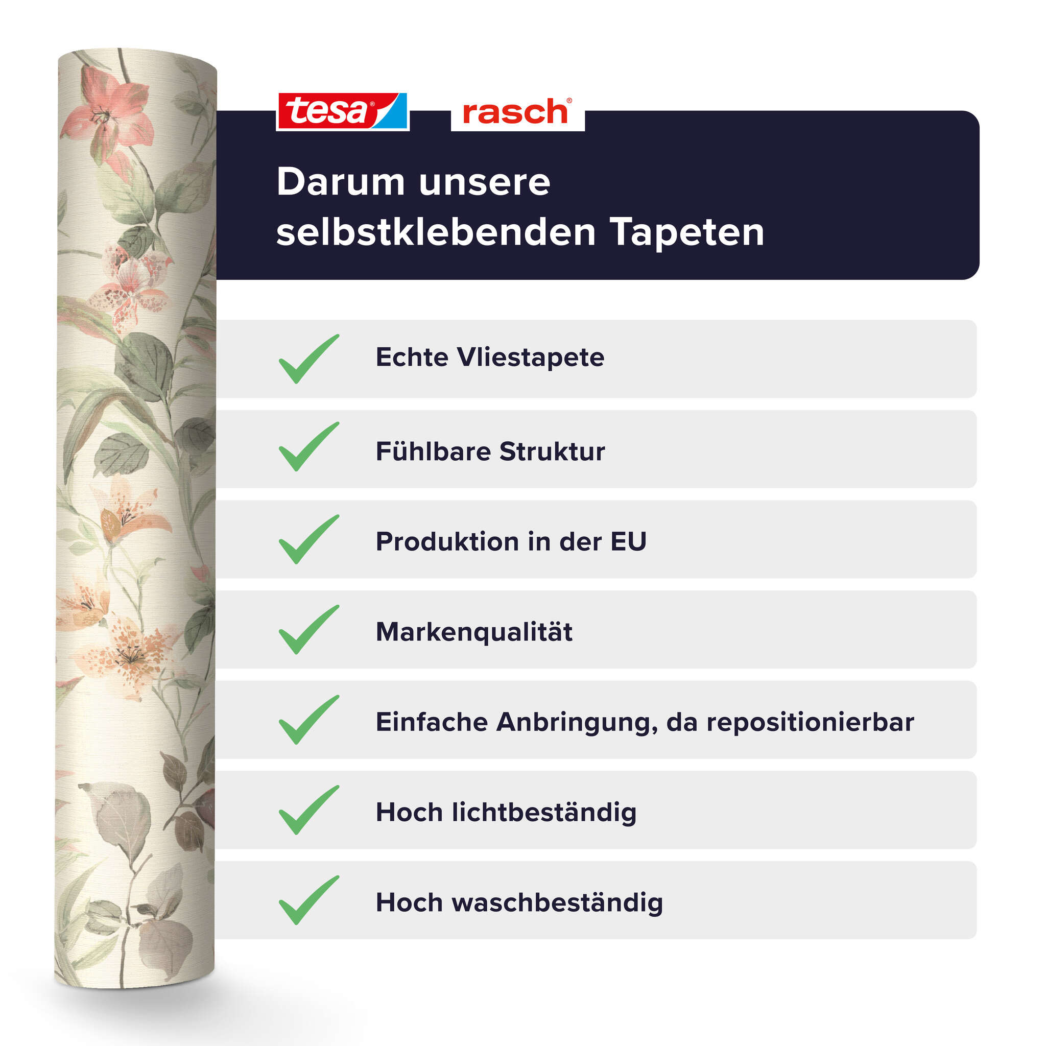 10-371314 Detailaufnahmen 4 Lumina 371314 self-adhesive wallpaper - floral pattern in soft green and pink