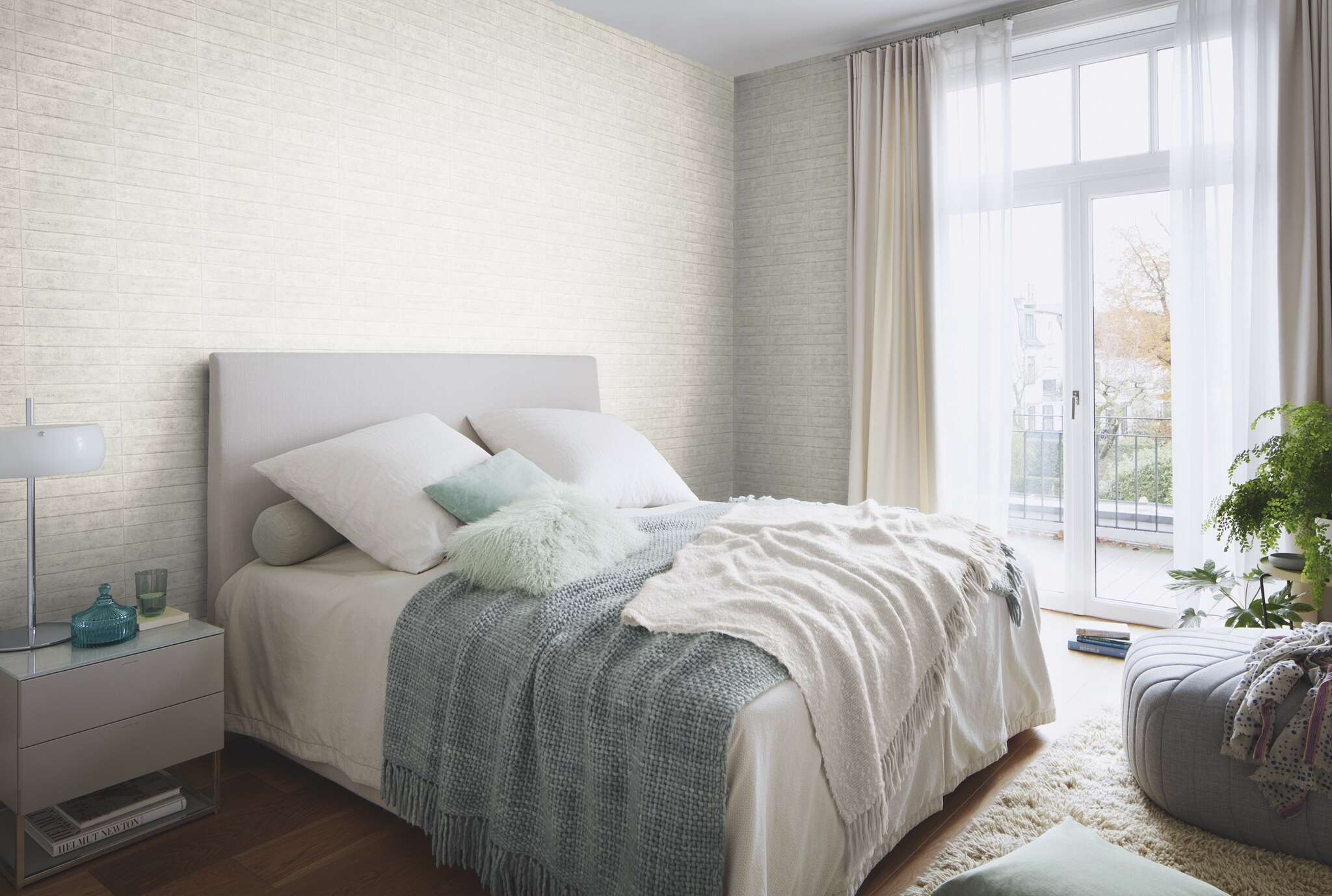 10-499636 Raumsituationen 4 Room with Wallpaper with stone wall