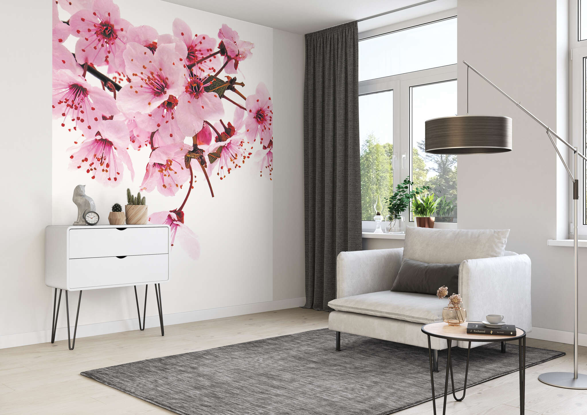 10-890600 Raumbilder 2 Cherry blossom wall mural in pink 890600