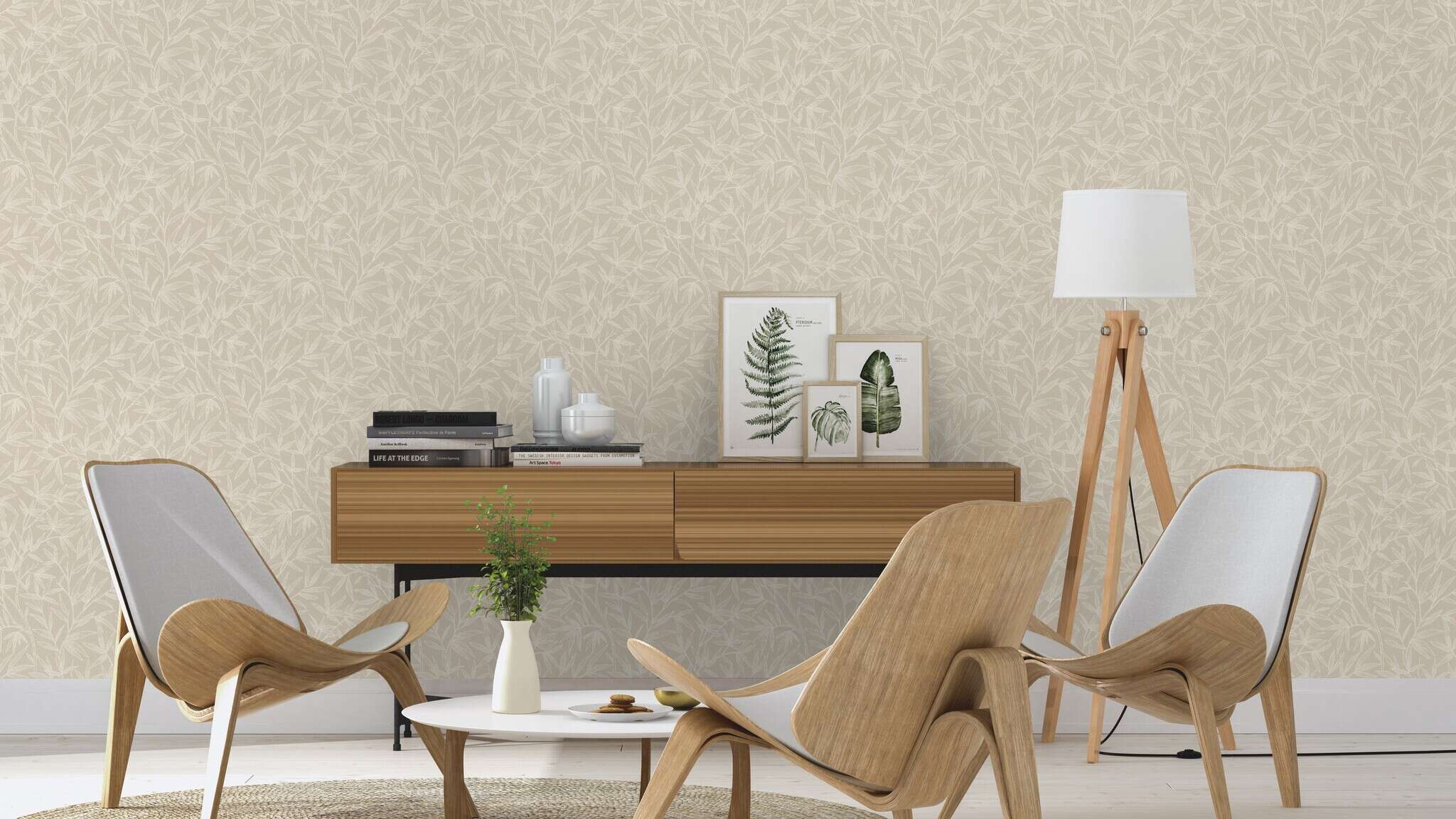 10-554847 Raumsituationen 2 Vliestapete in Beige-greige Liverna 554847