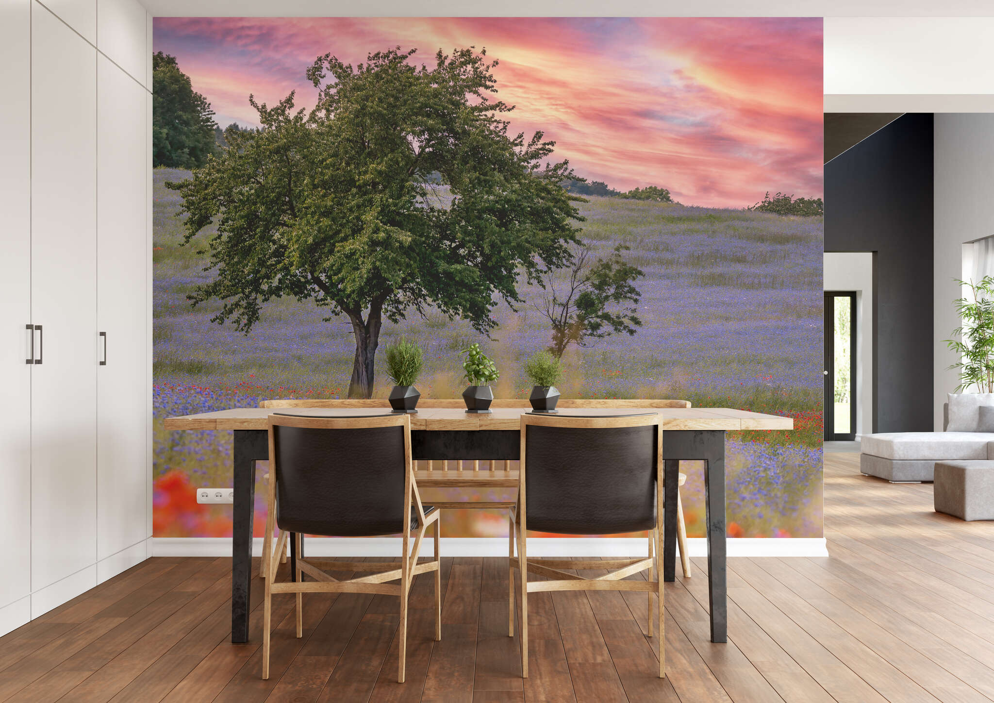 Esszimmer mit 363425 - Fototapete - Sanft geschwunges Kornfeld im Abendlicht magicwalls photo wallpaper 363425