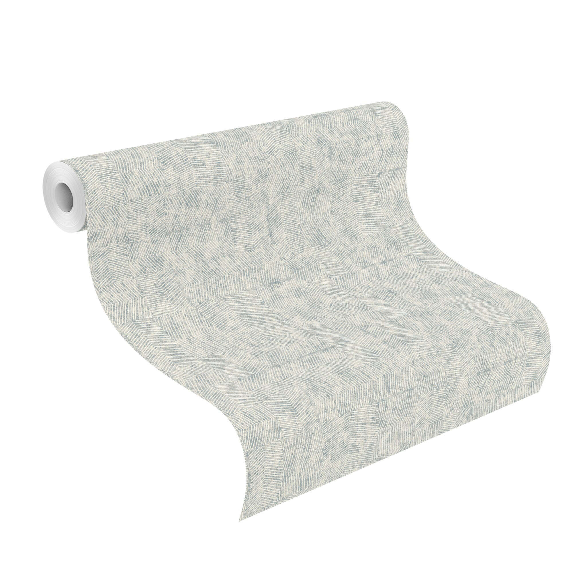 10-412727 Rolle abgerollt 1 Abstract non-woven wallpaper with a blue line pattern – In Bloom - Kurt 412727