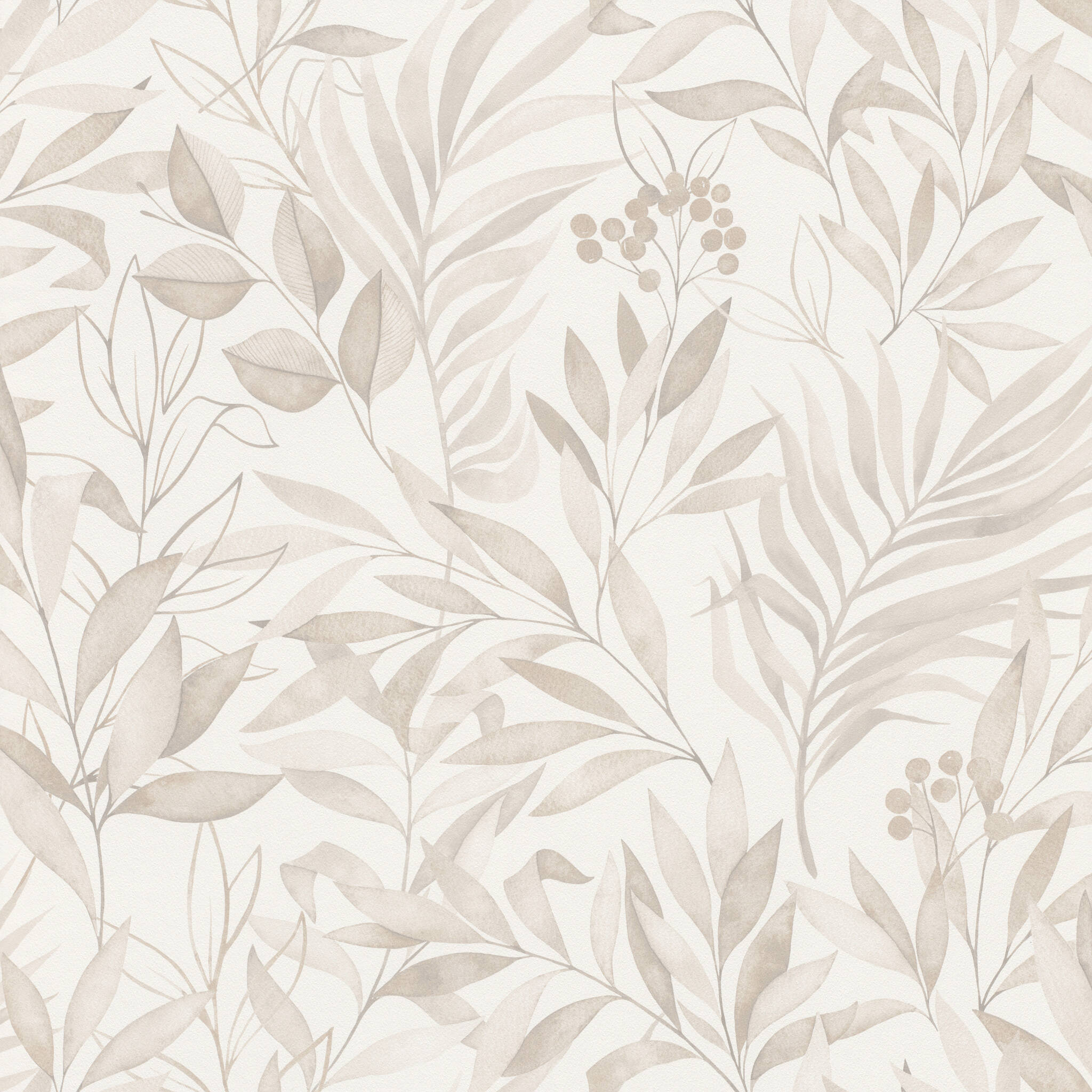 10-286069 Artikelscan 1 Papier peint discret avec de délicates feuilles aux couleurs naturelles sur fond clair