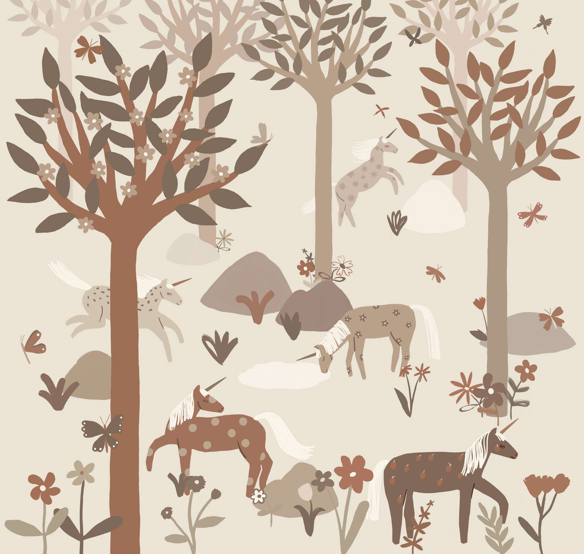10-300065 Artikelscan 1 Wall mural Unicorn in Beige | Roomblush - RB385
