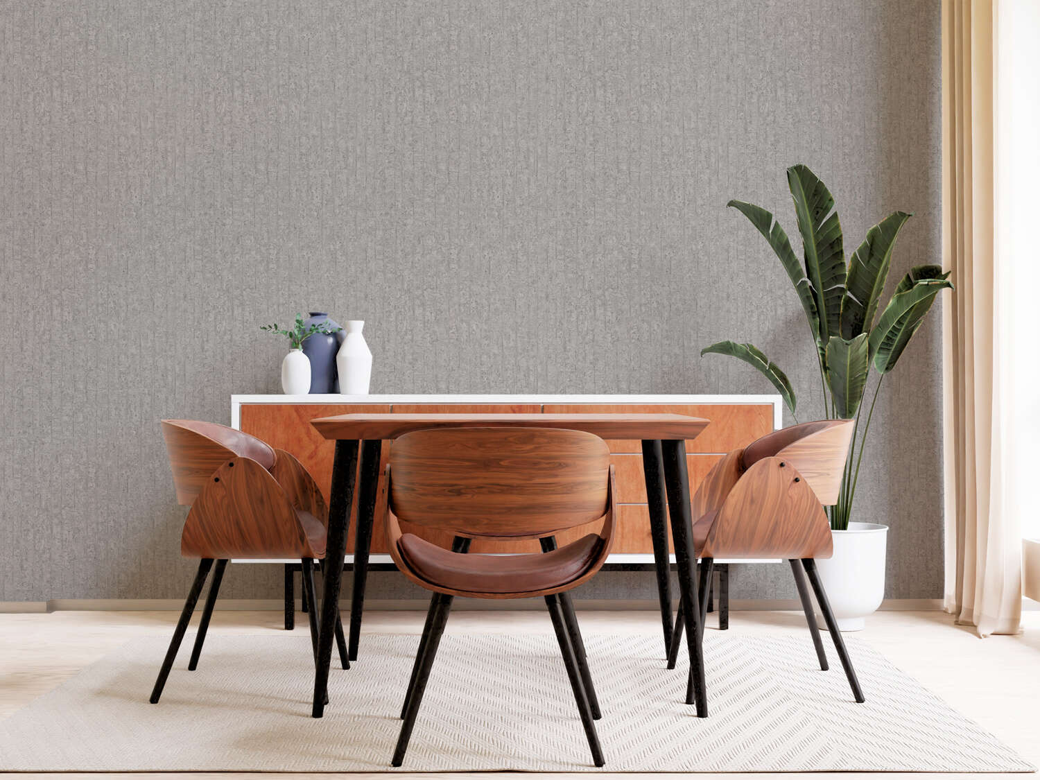10-499247 Raumbilder 1 Room with Wallpaper with concrete look
