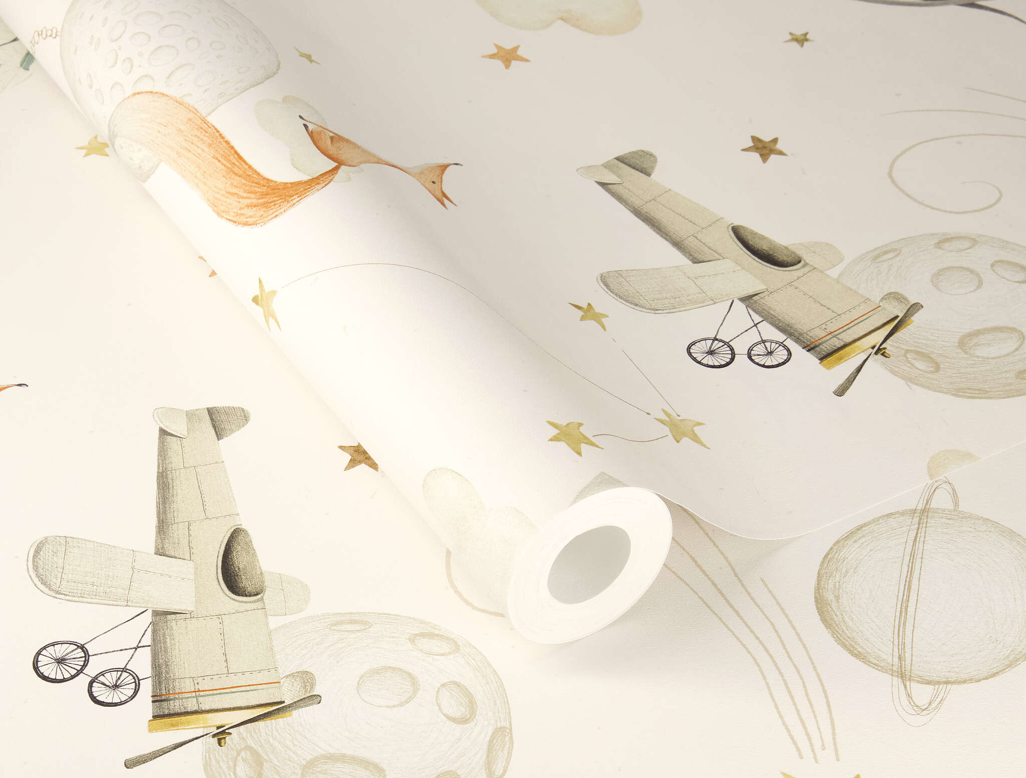 10-302219 Detailaufnahmen 1 Non-woven wallpaper in beige Kids World II 302219
