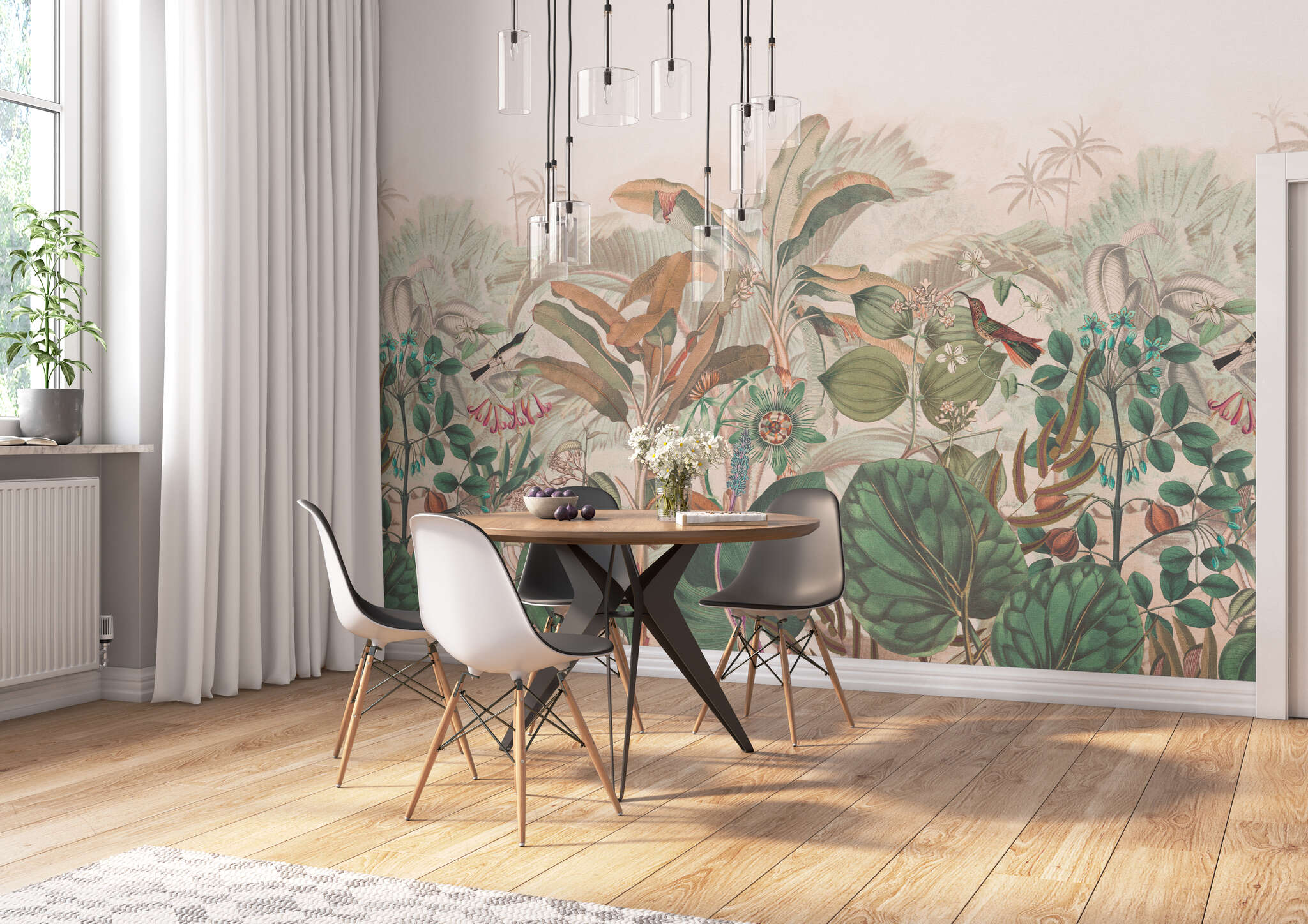 10-543667 Raumbilder 2 Papier peint panoramique plantes tropicales en beige Curiosity 543667
