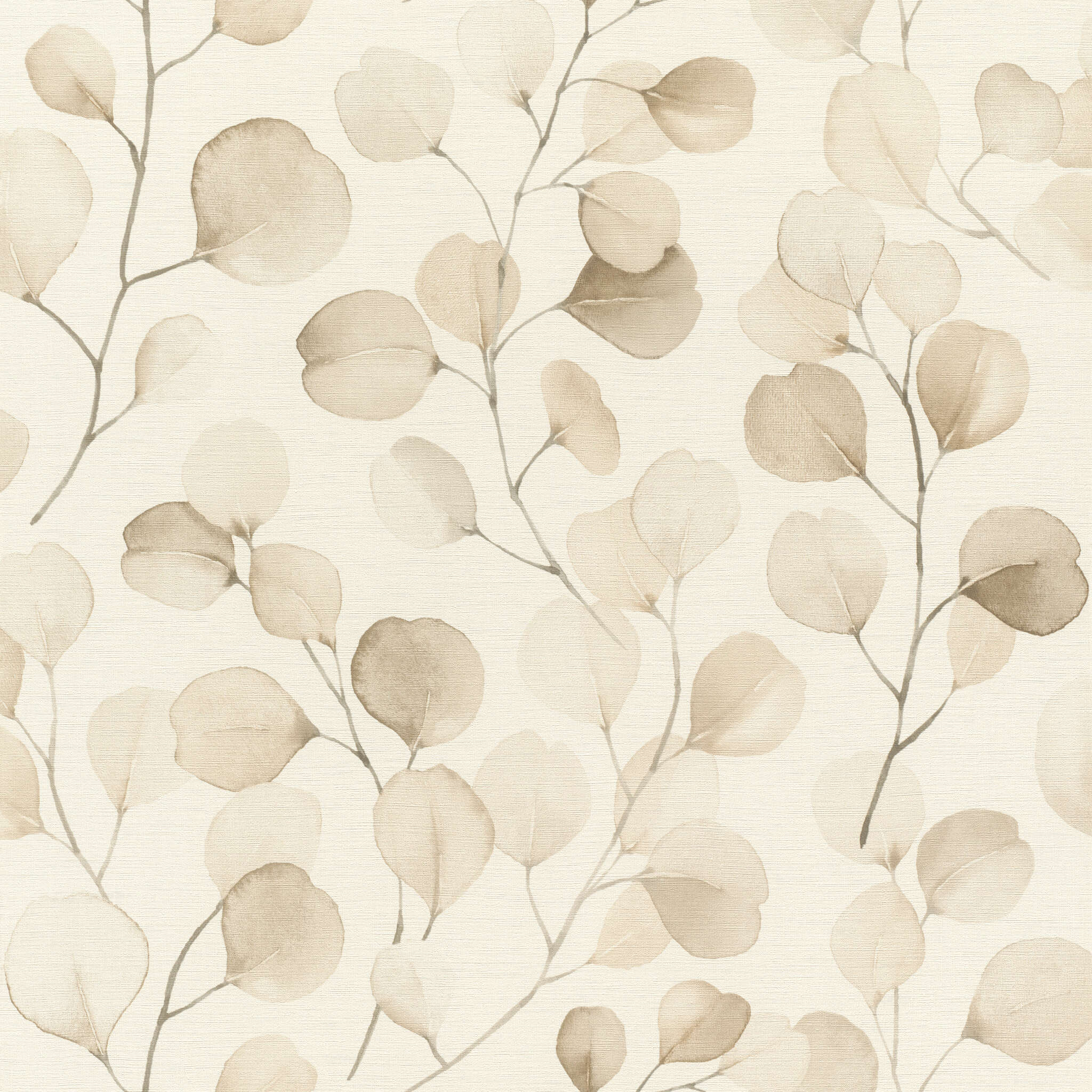 Vliestapete Eukalyptus Beige