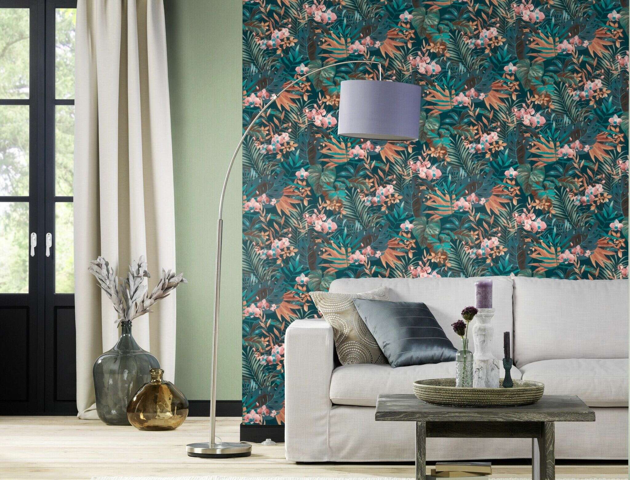 10-833133 Raumsituationen 1 Non-woven wallpaper in blue-night blue Selection vinyl/non-woven 833133