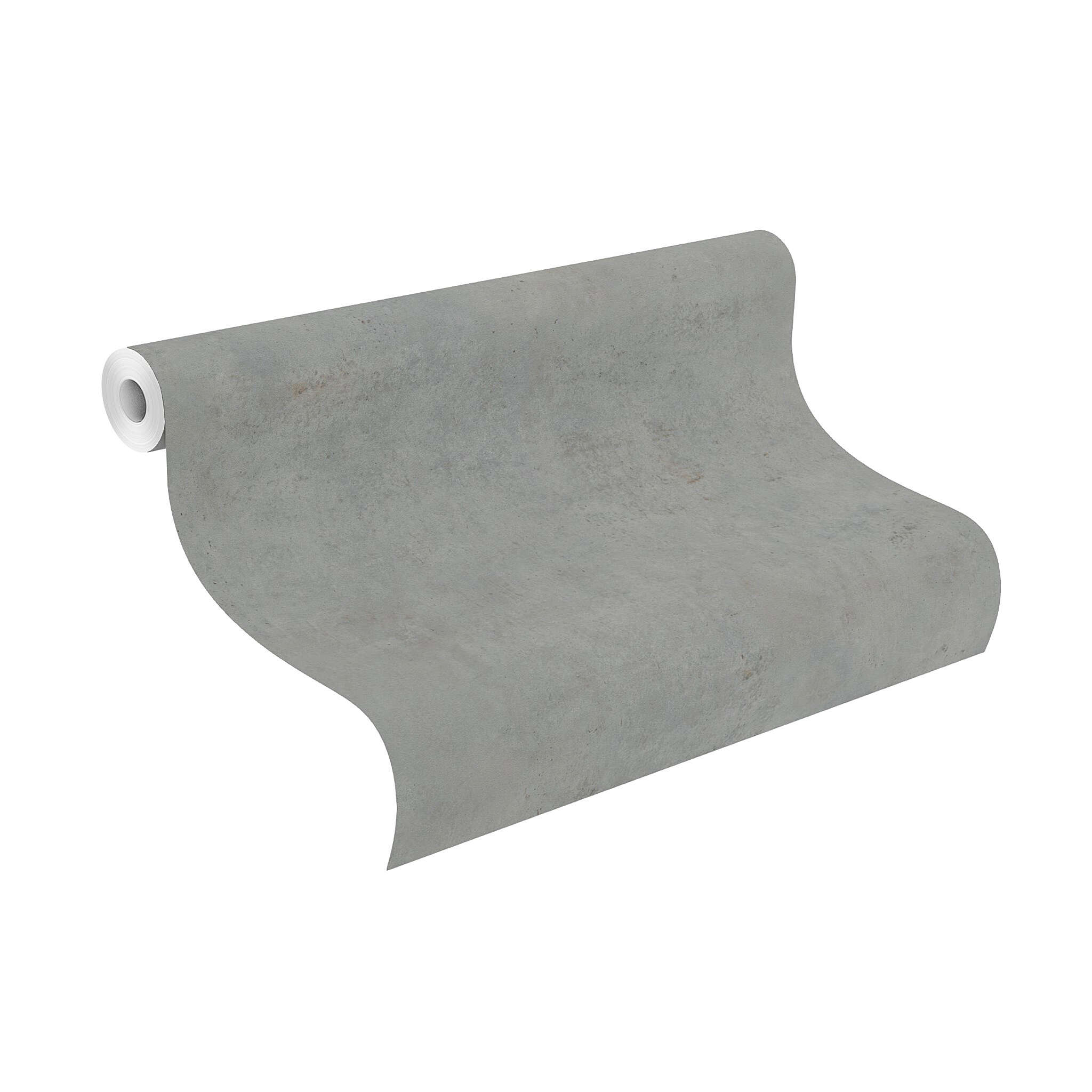 10-939545 Rolle abgerollt 1 Unrolled wallpaper roll with Wallpaper with rustic concrete look