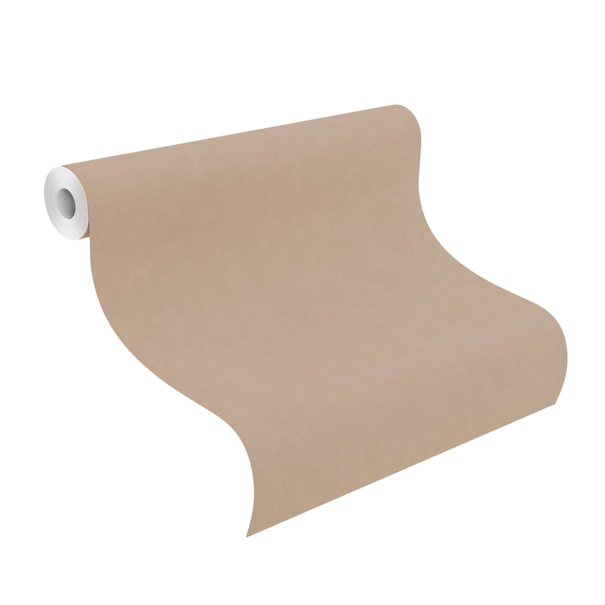 10-330045 Rolle abgerollt 1 Unrolled wallpaper roll with Warm brown tone with a textile look – ideal for a cosy atmosphere with a natural character.