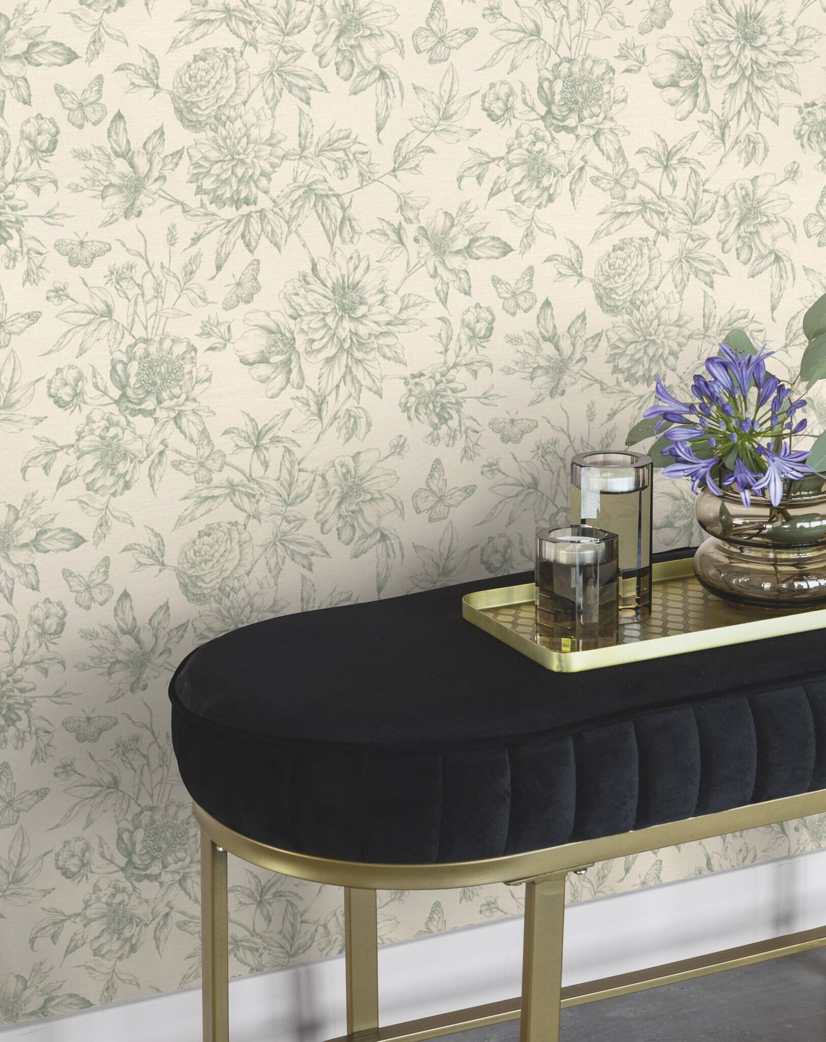 10-793925 Raumsituationen 2 Non-woven wallpaper in green Selection vinyl/non-woven 793925