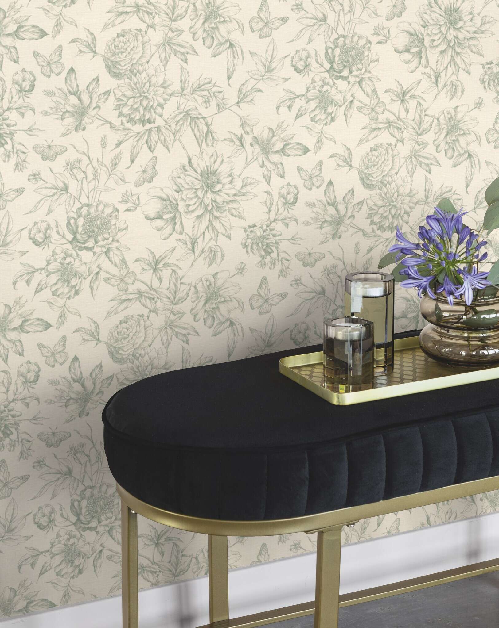 10-793925 Raumsituationen 2 Non-woven wallpaper in green Selection vinyl/non-woven 793925