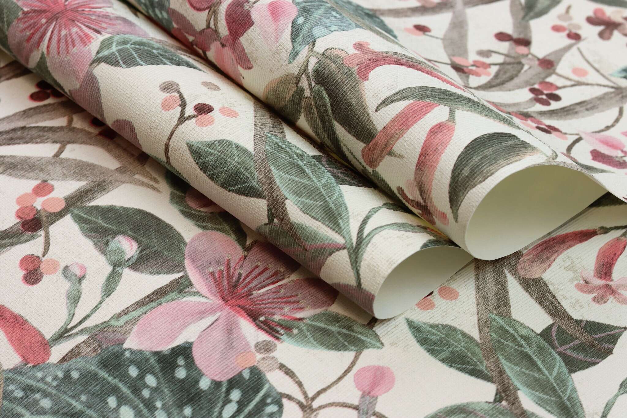 10-538212 Detailaufnahmen 4 Image détaillée de Papier peint à feuilles avec fleurs et plantes
