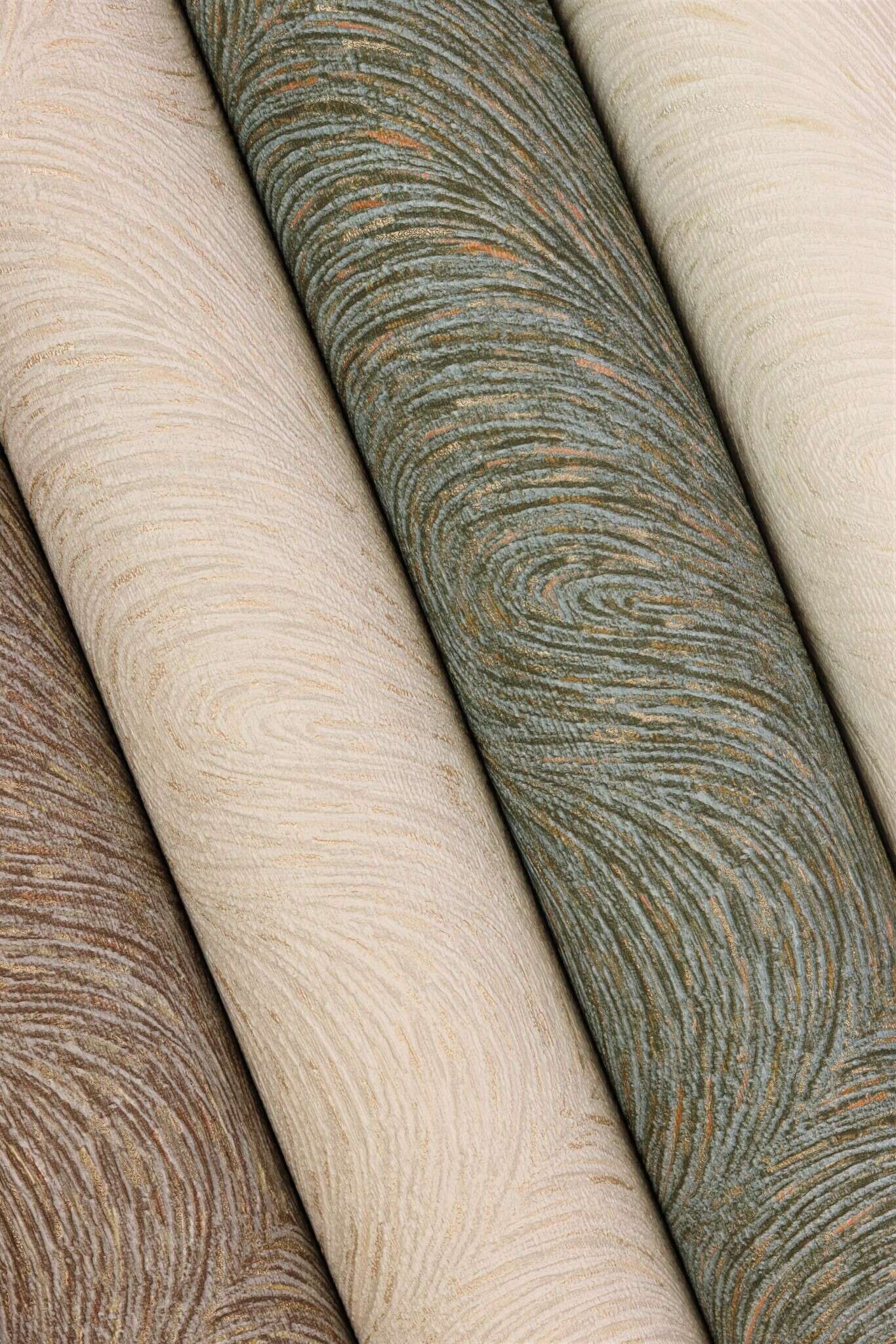 10-970111 Detailaufnahmen 1 Vague papier peint intissé bleu-bleu-gris Selection double largeur 970111