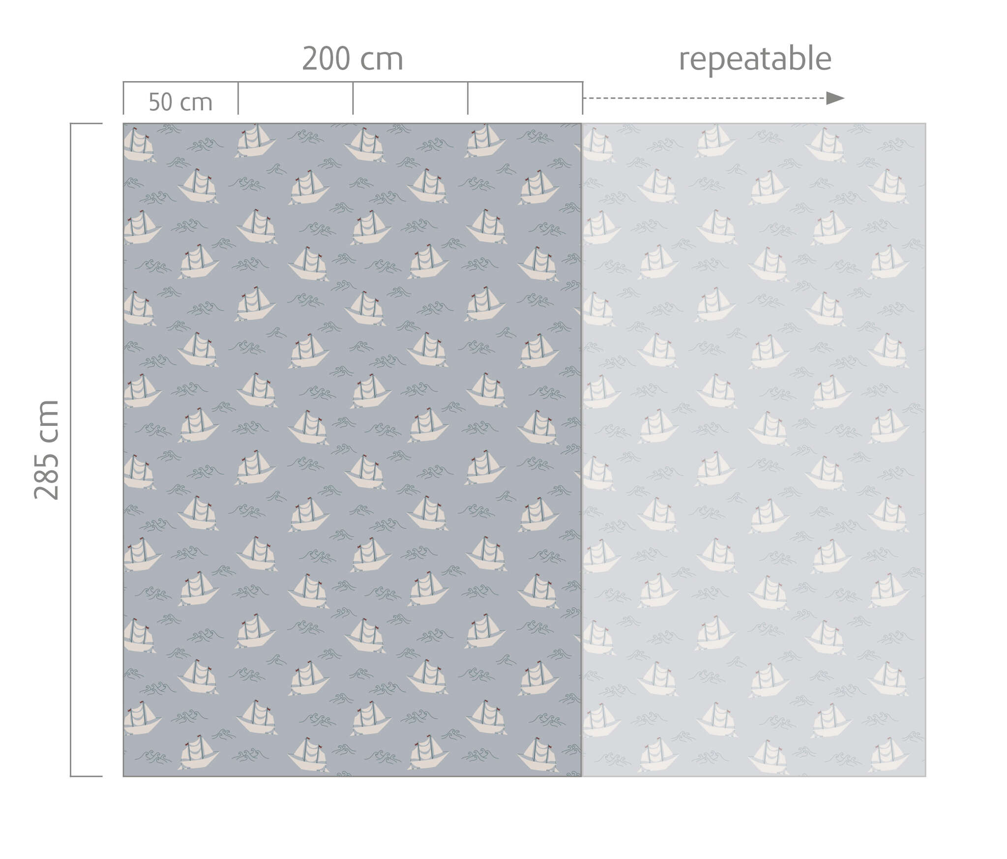 10-300198 Bildauschnitt 1 Wall mural Ships in Blue | Roomblush - RB349