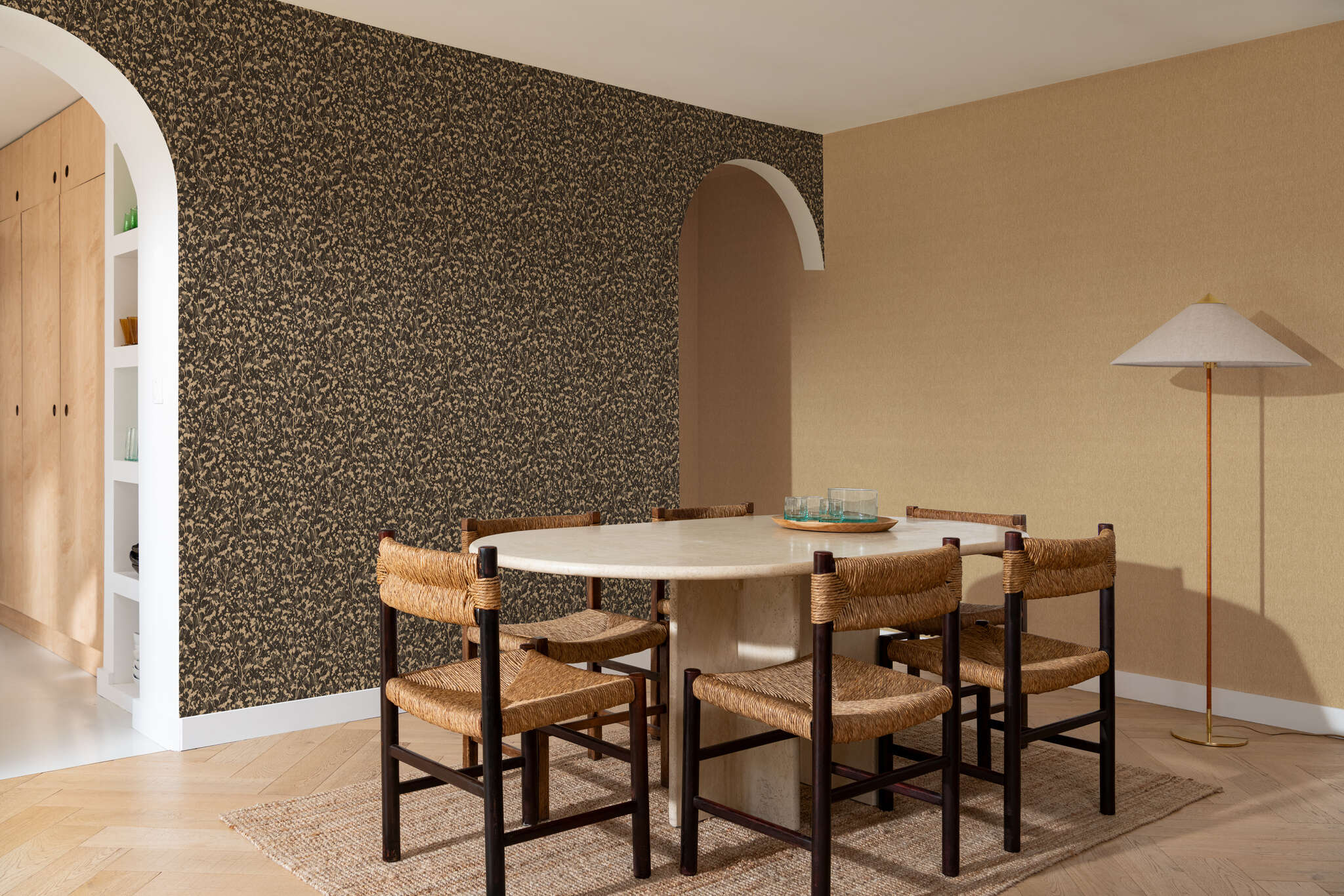 10-720631 Raumbilder 2 Room with Wallpaper in a natural look with a fine vertical texture