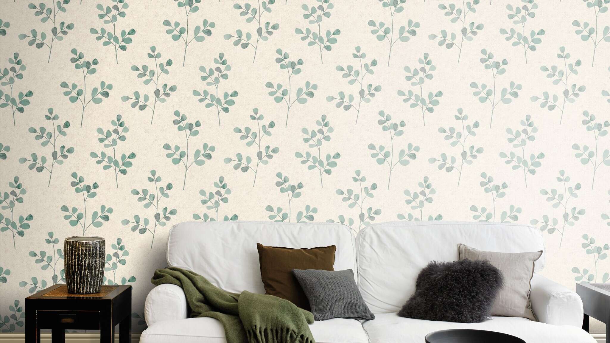 10-508437 Raumsituationen 1 Room with Textured wallpaper with three-dimensional plants