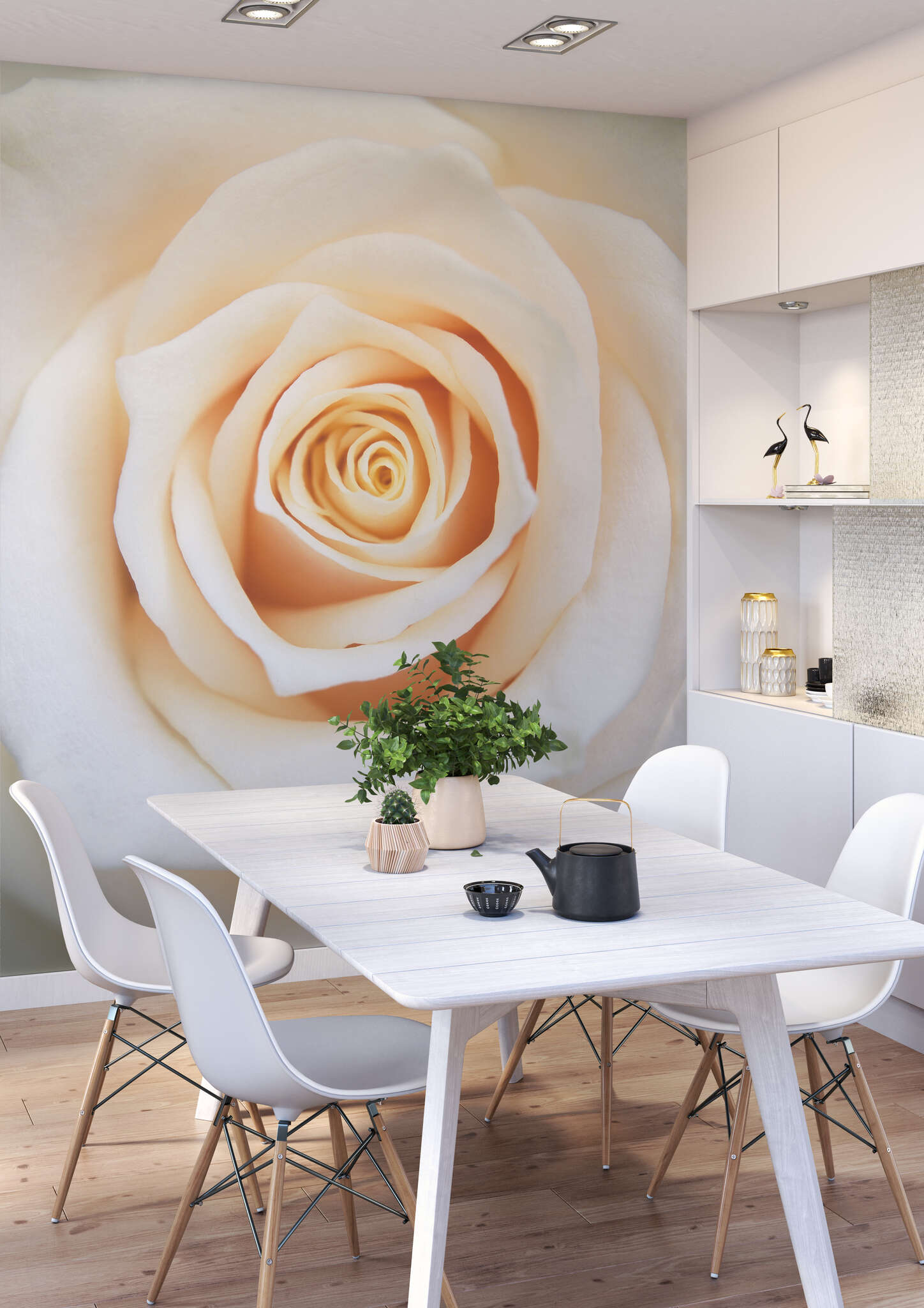 10-839654 Raumbilder 2 Fototapete Rose in Creme - Magicwalls 839654