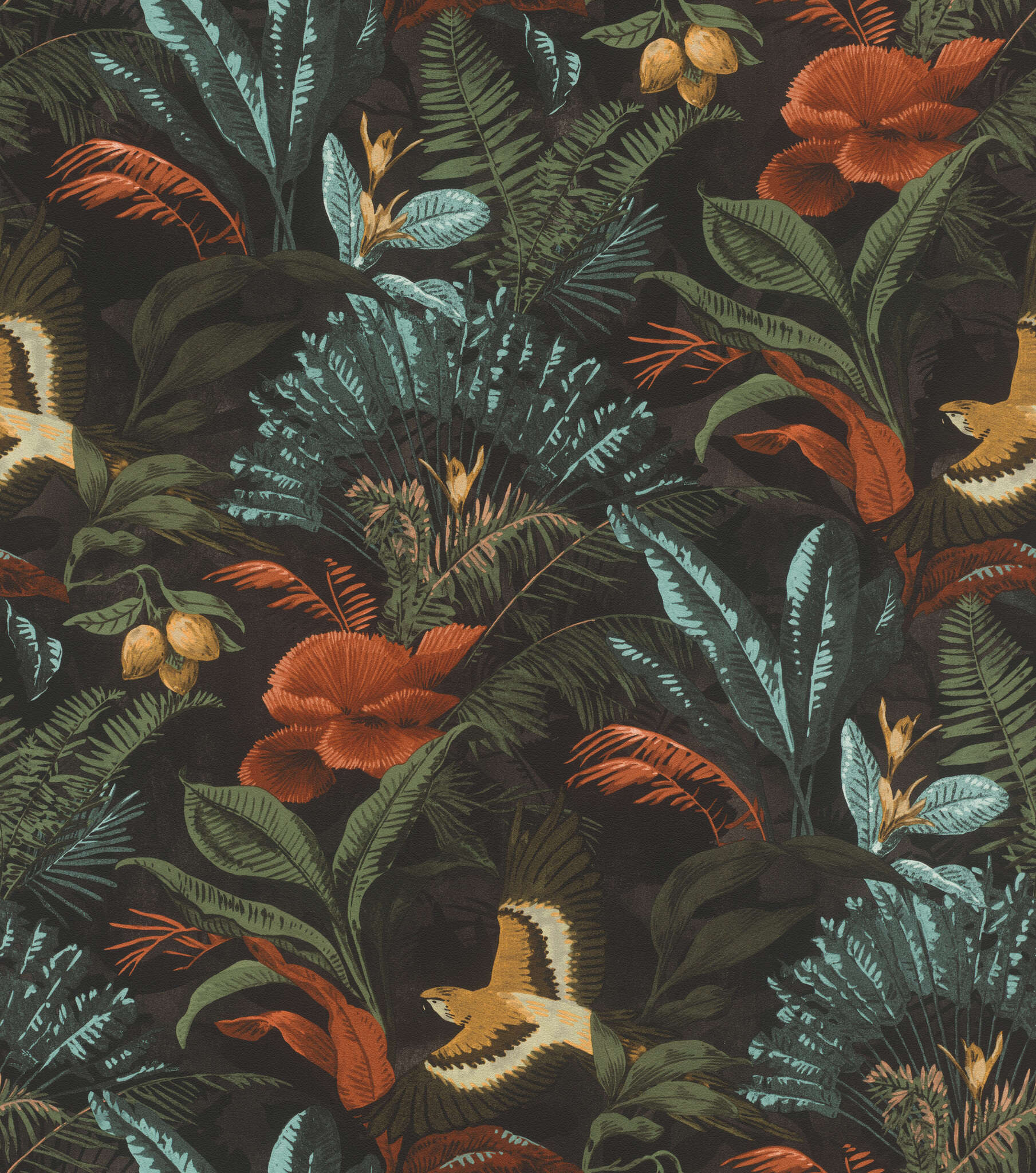 10-639230 Artikelscan 1 Exotic wallpaper with tropical plants and parrots
