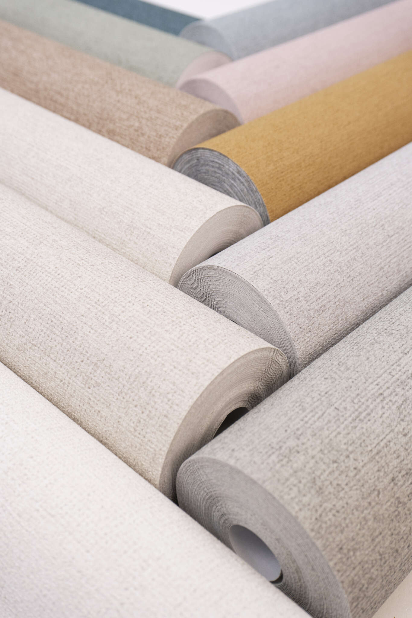 10-600308 Detailaufnahmen 3 Detailed image of Single-colour wallpaper with a woven look