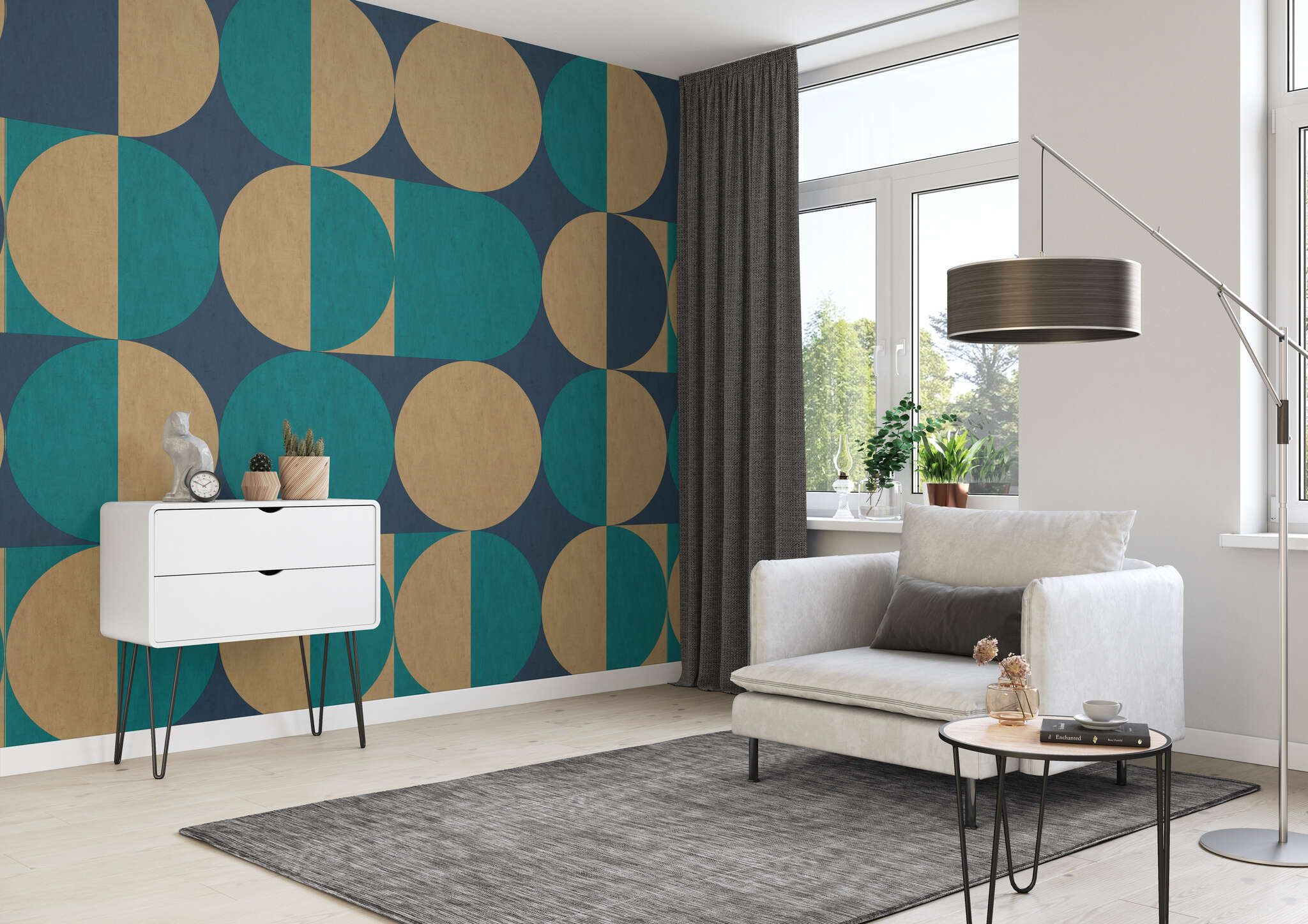 Lese-Ecke mit 364026 - Wandbild - Retro-Charme und doch modern - hier schließt sich der Kreis magicwalls Fototapete Retro 364026