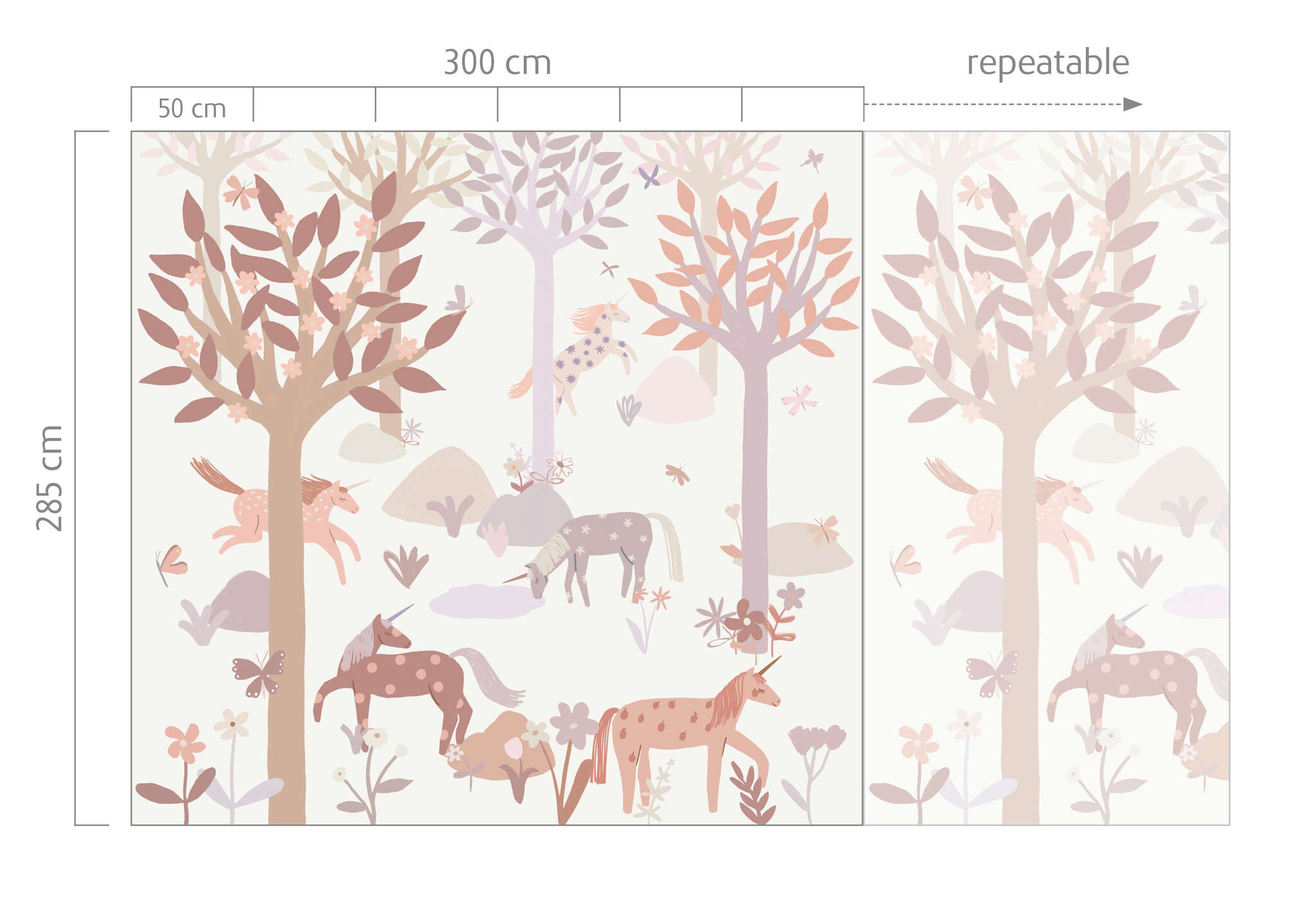 10-300049 Bildauschnitt 1 Wall mural Unicorn in Purple | Roomblush - RB386