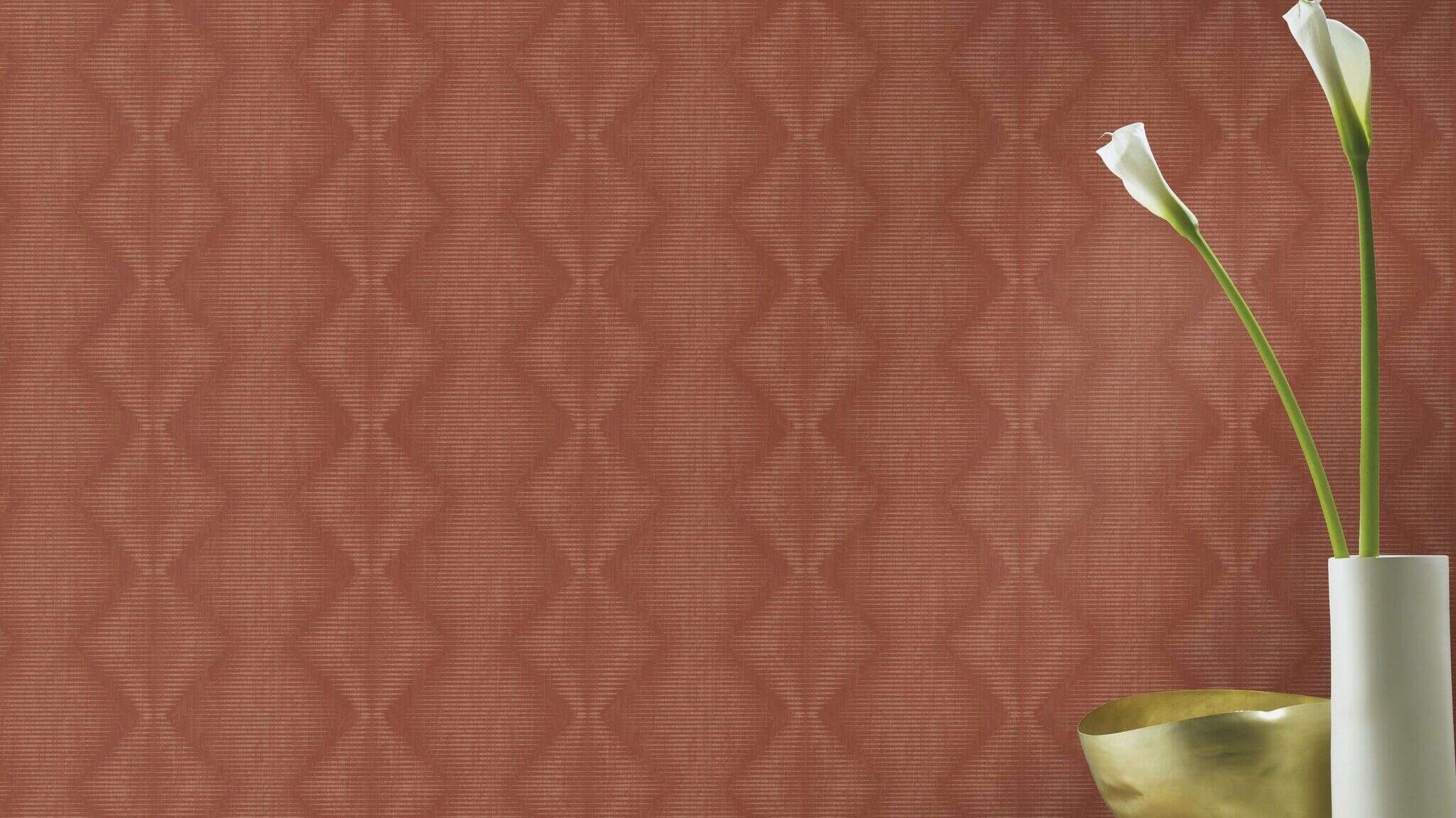 10-406474 Raumsituationen 3 Non-woven wallpaper in orange rust Selection vinyl/non-woven 406474