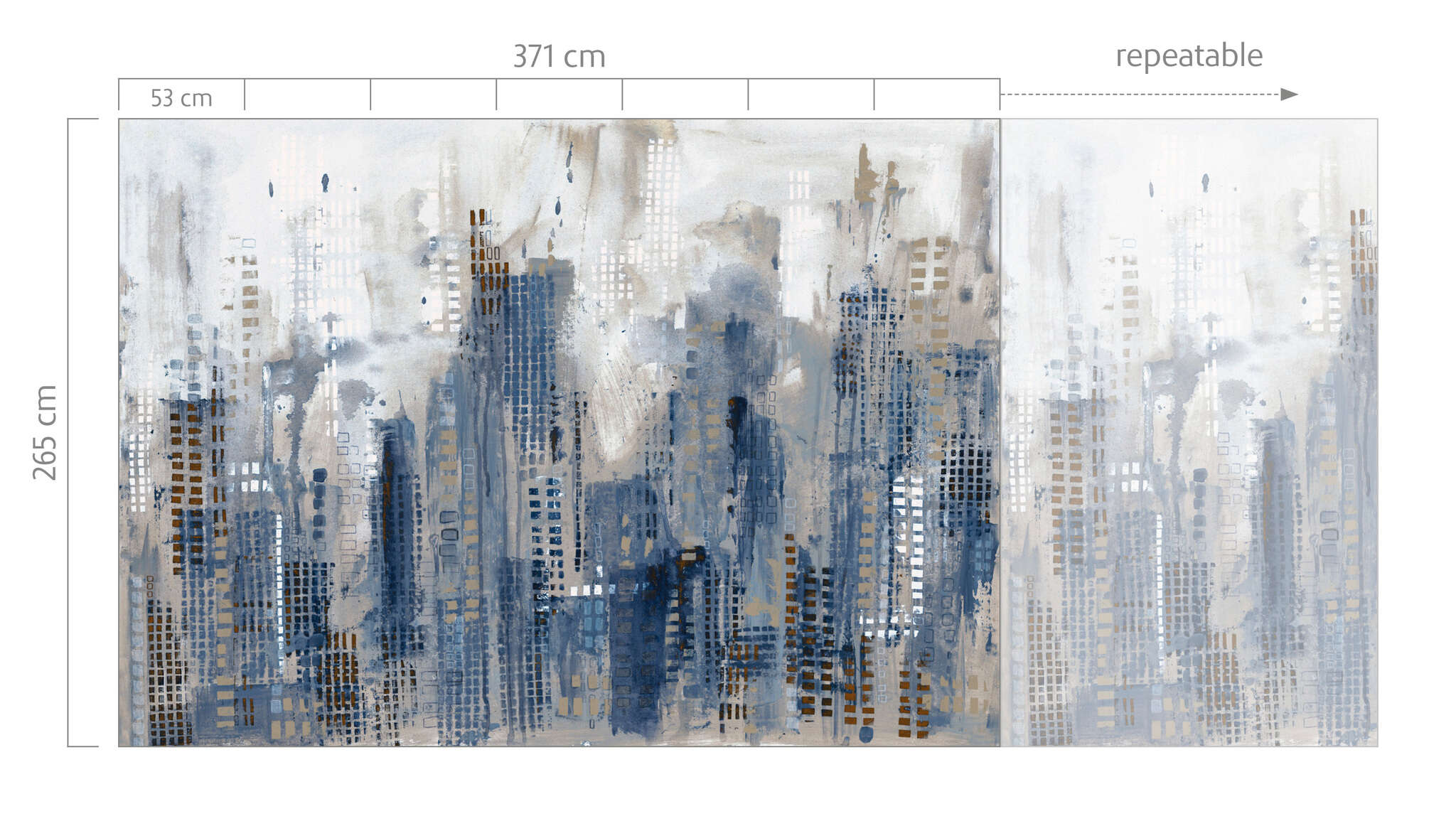 10-360837 Bildauschnitt 1 magicwalls Papier peint Skyline en bleu - 360837