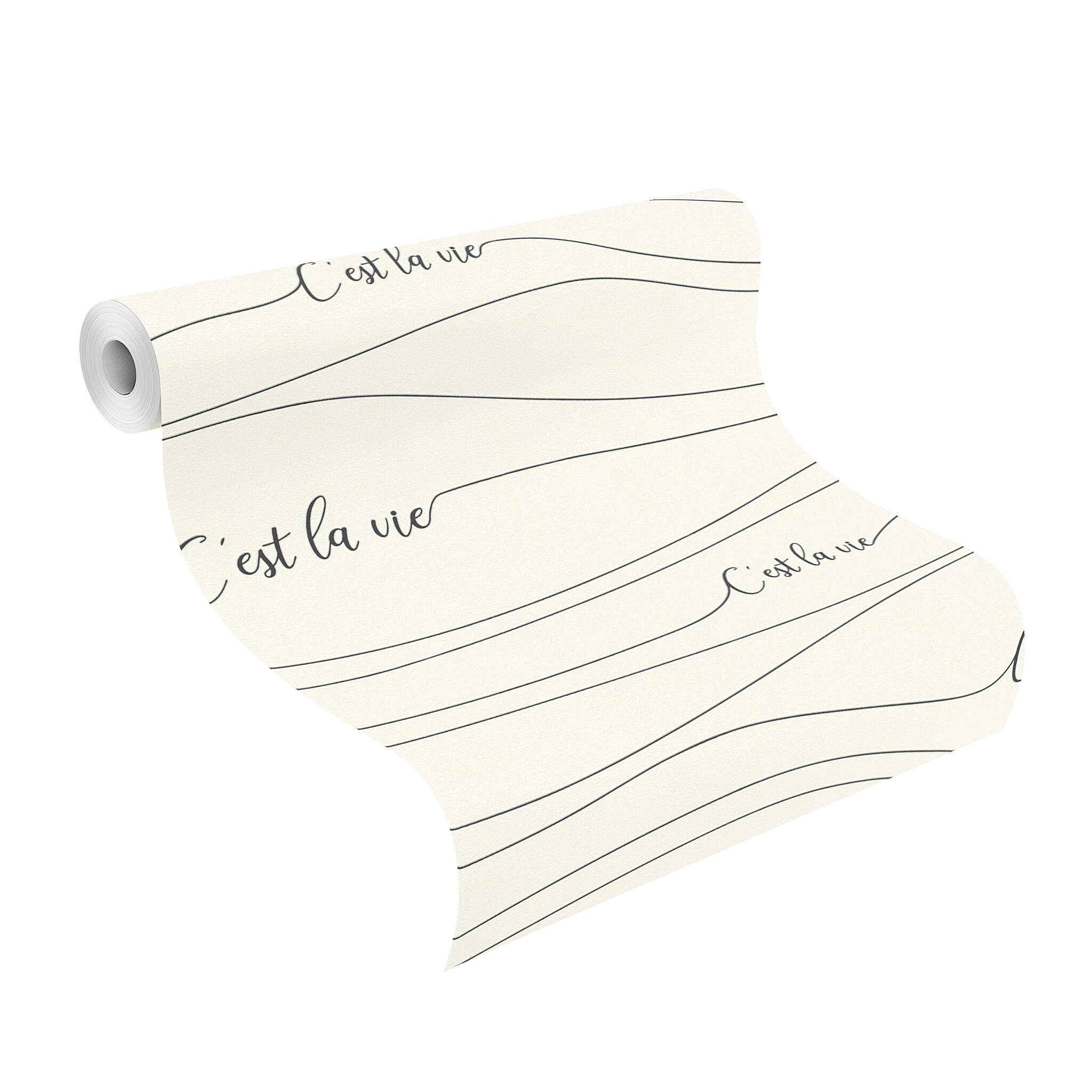 10-464603 Rolle abgerollt 1 Non-woven wallpaper in white-pure white Selection 464603