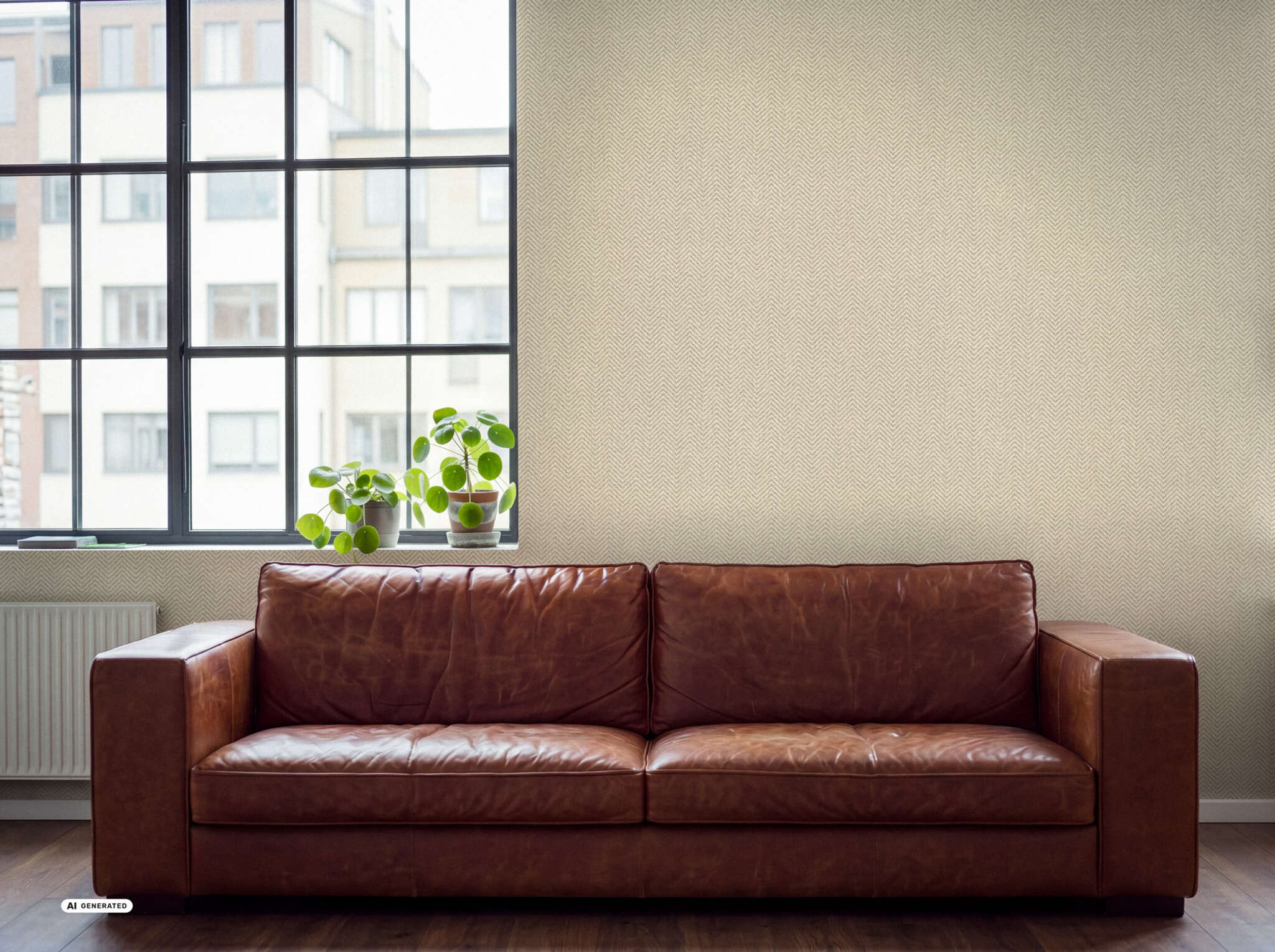 Fischgrätmuster Vliestapete in Beige #followusaround 818949