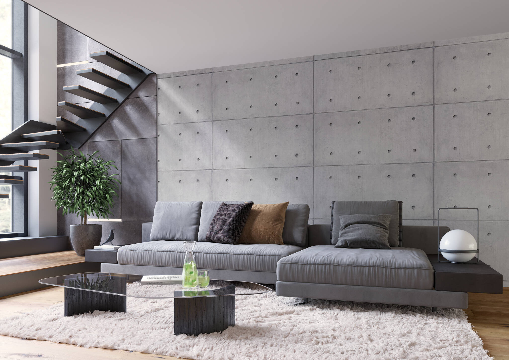 10-425826 Raumsituationen 2 Brick Lane exposed concrete wallpaper 425826