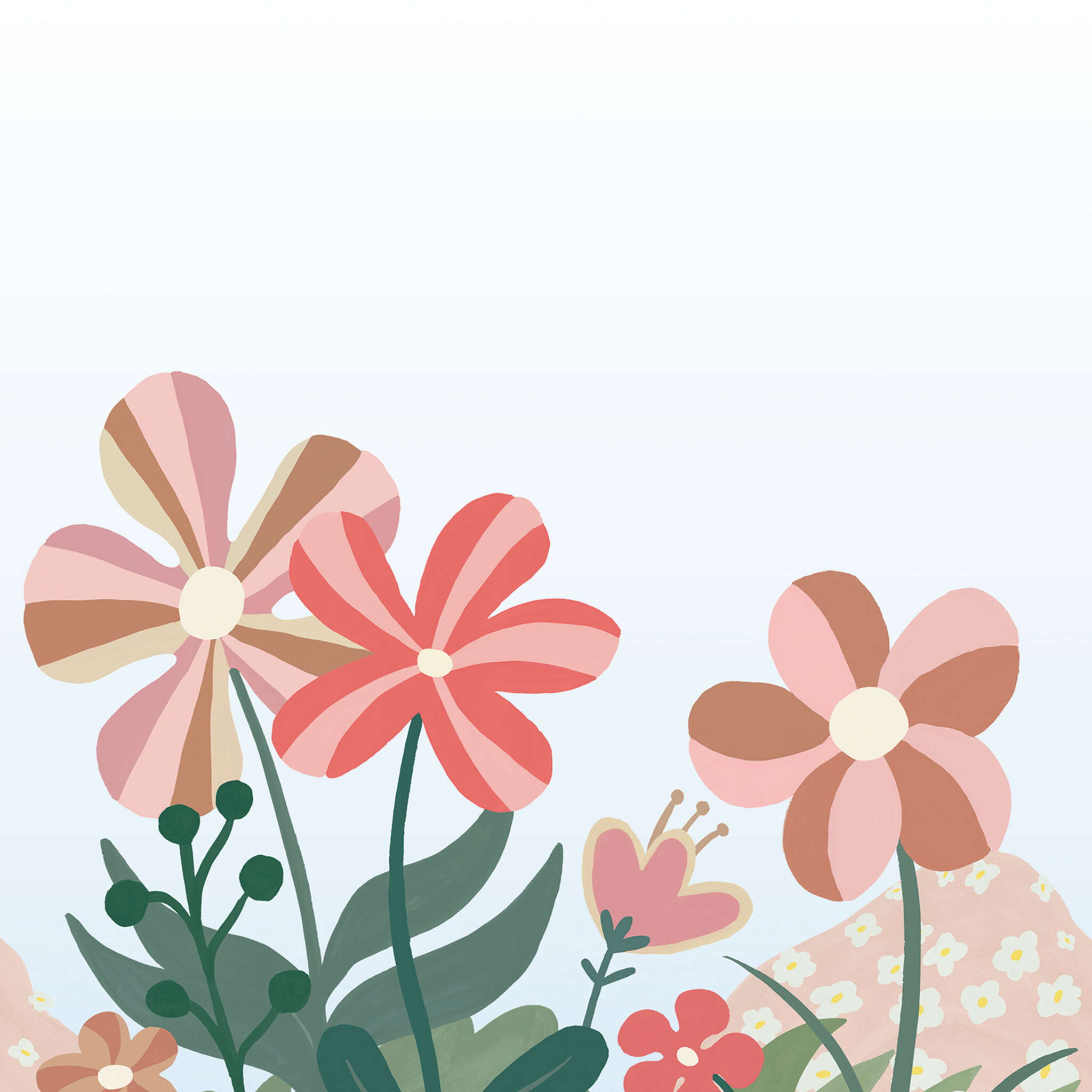 Fototapete Blumen 300141 Fototapete Blumenwiese in Rosa | Roomblush Flower RB352