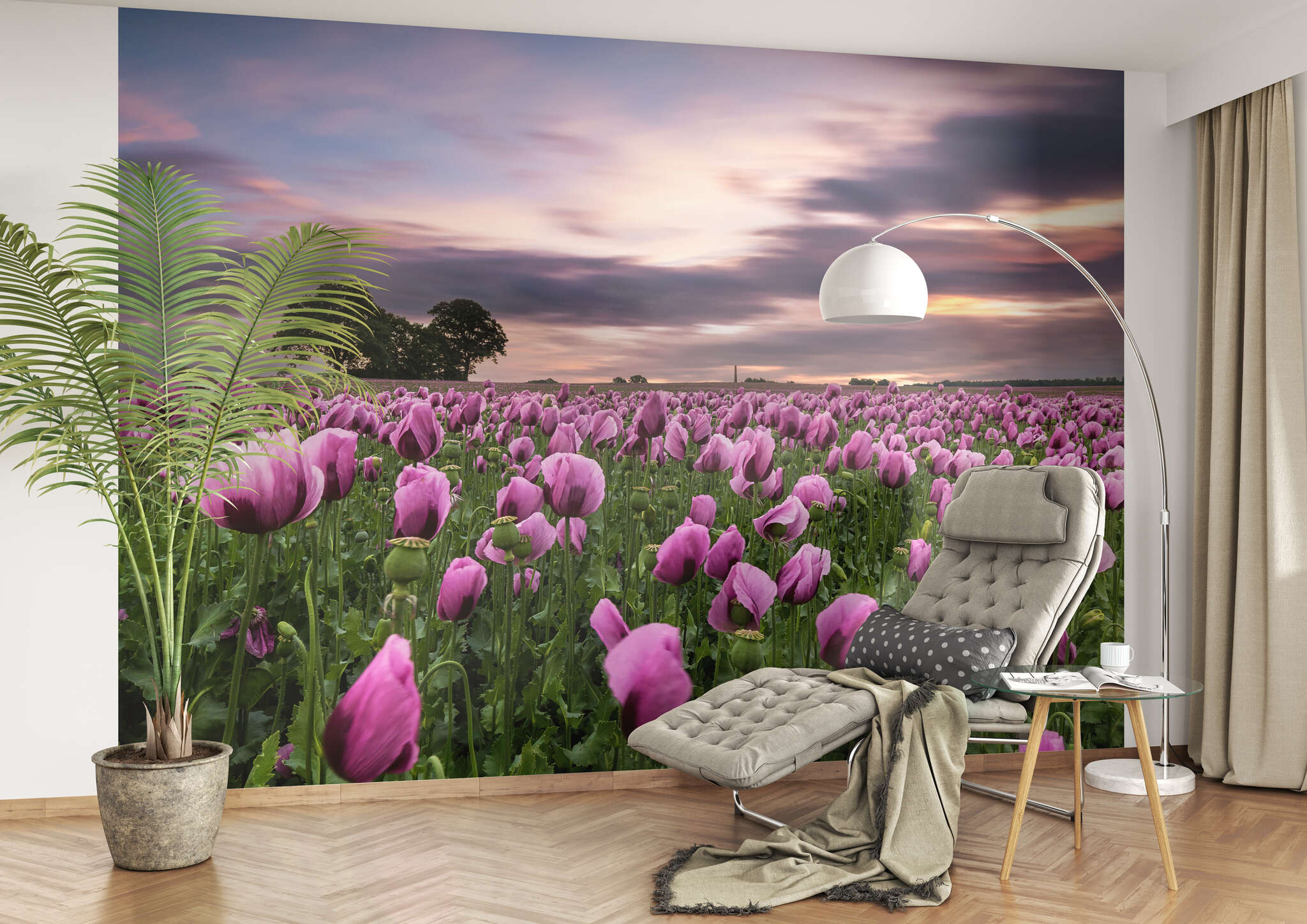 Lese-Ecke mit 363456 - Fototapete - Blumenmeer in Lila und Violett magicwalls photo wallpaper 363456