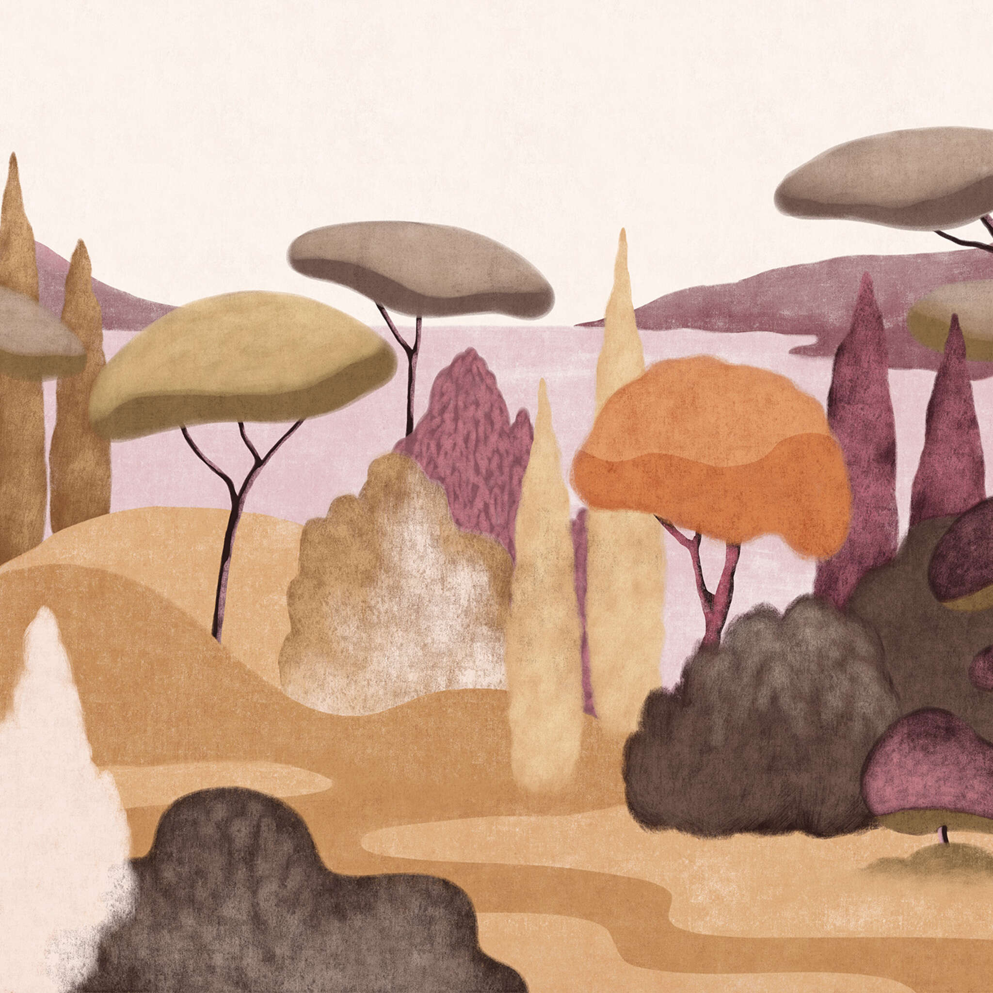 Wall mural Lago di Como in Purple | Roomblush - RB457