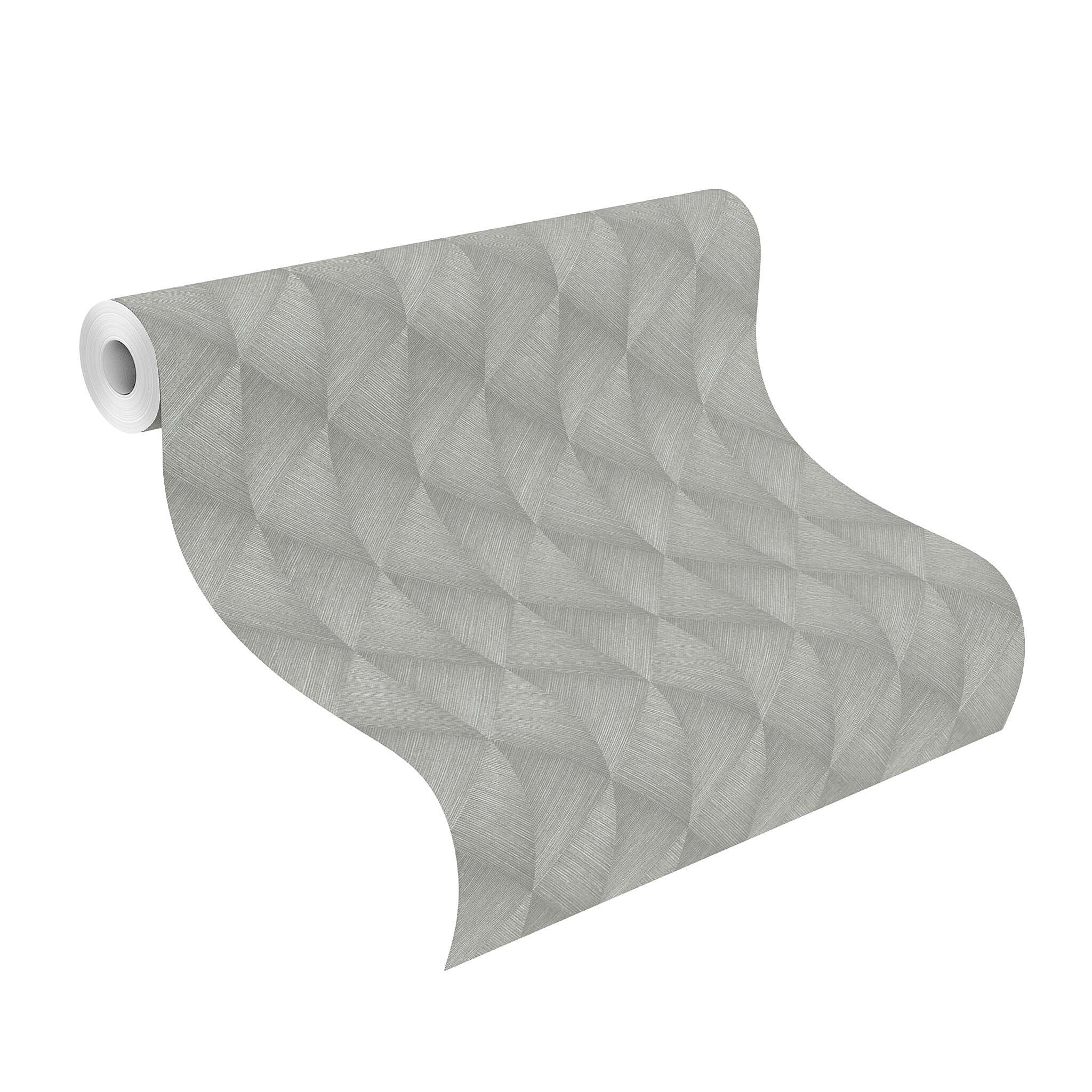 10-687903 Rolle abgerollt 1 Graphic non-woven wallpaper in gray-silver gray Selection 687903