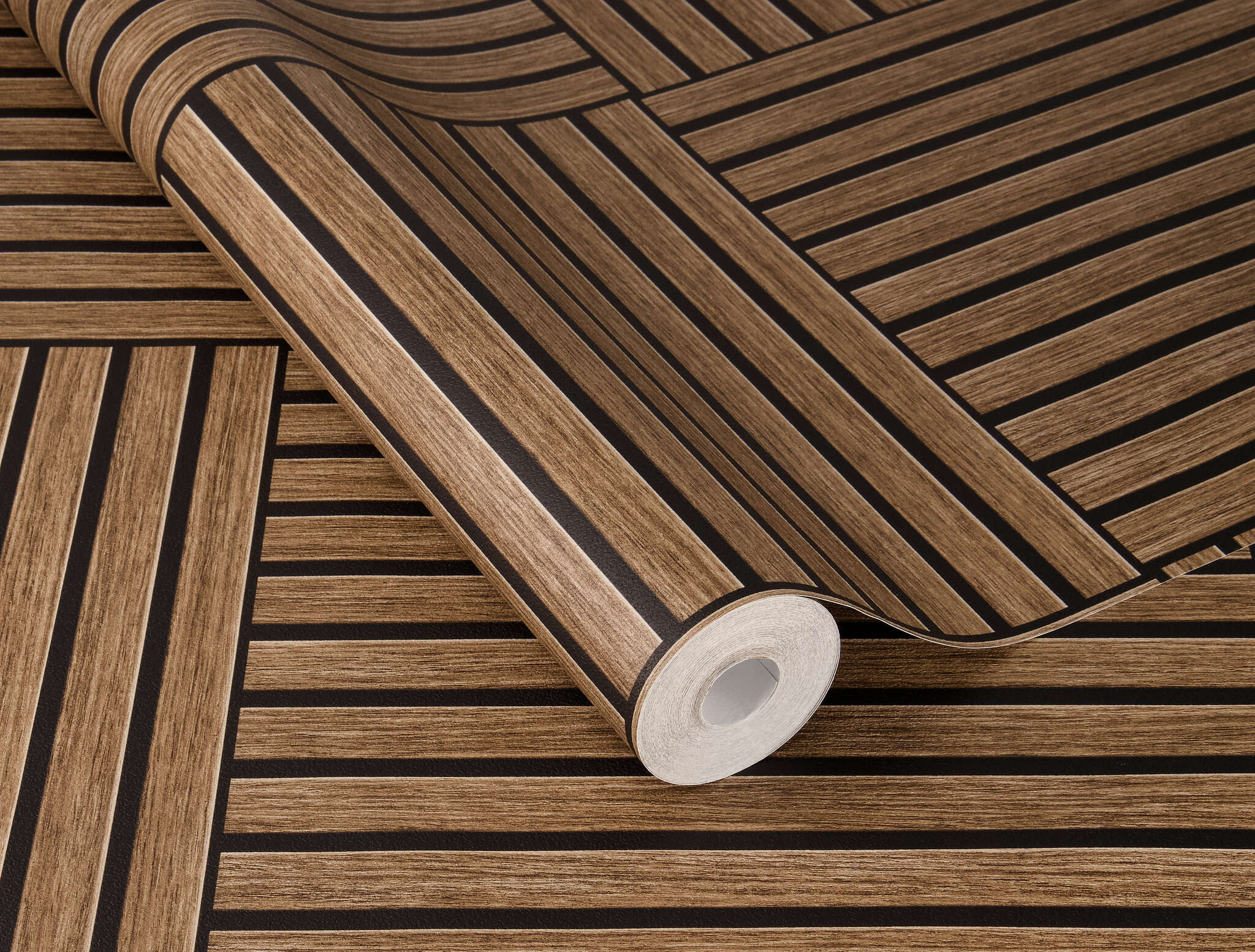 10-417180 Detailaufnahmen 1 Wood-effect wallpaper in dark brown – Tonea Factory VI 417180