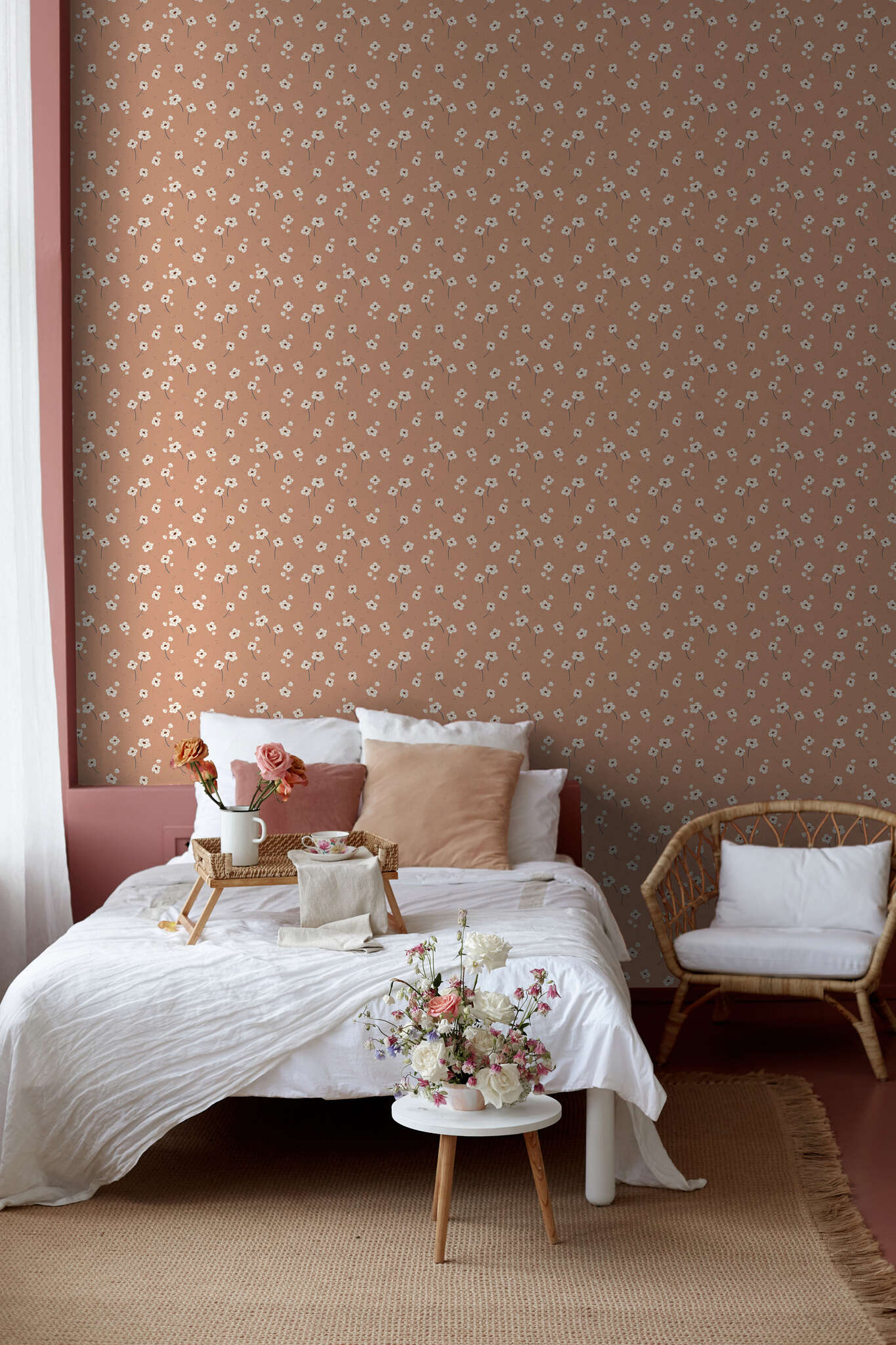 10-300080 Raumsituationen 2 Wall mural Little Flowers in Orange | Roomblush - RB003-RC