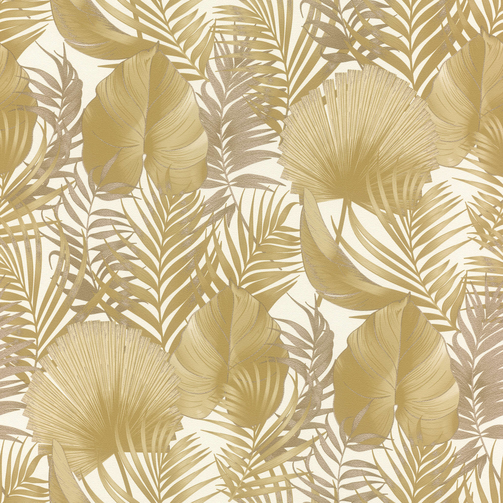 10-462081 Artikelscan 1 Leaves non-woven wallpaper in gold Selection vinyl/non-woven 462081