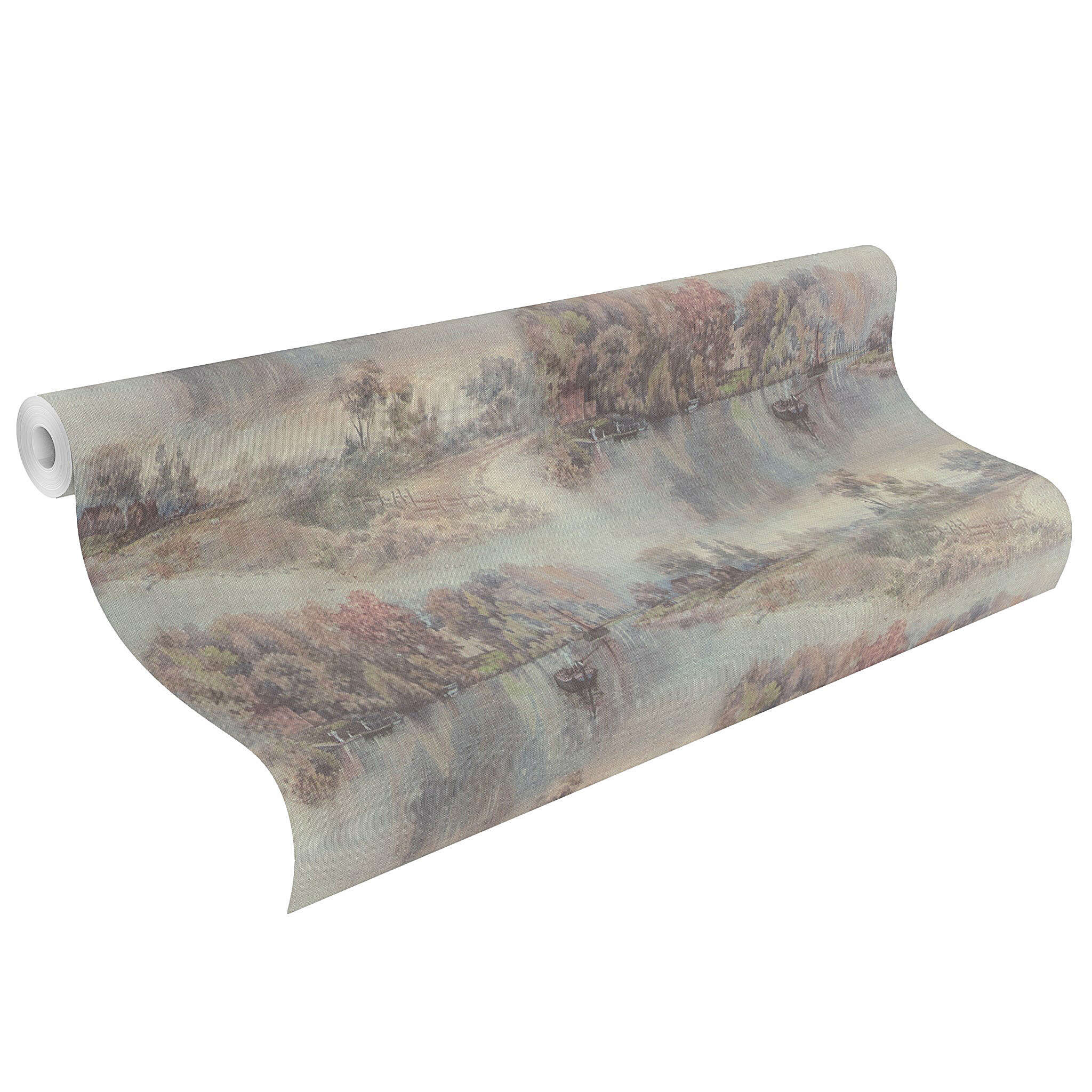 10-981308 Rolle abgerollt 1 Art non-woven wallpaper in blue-grey-blue My Cottage 981308